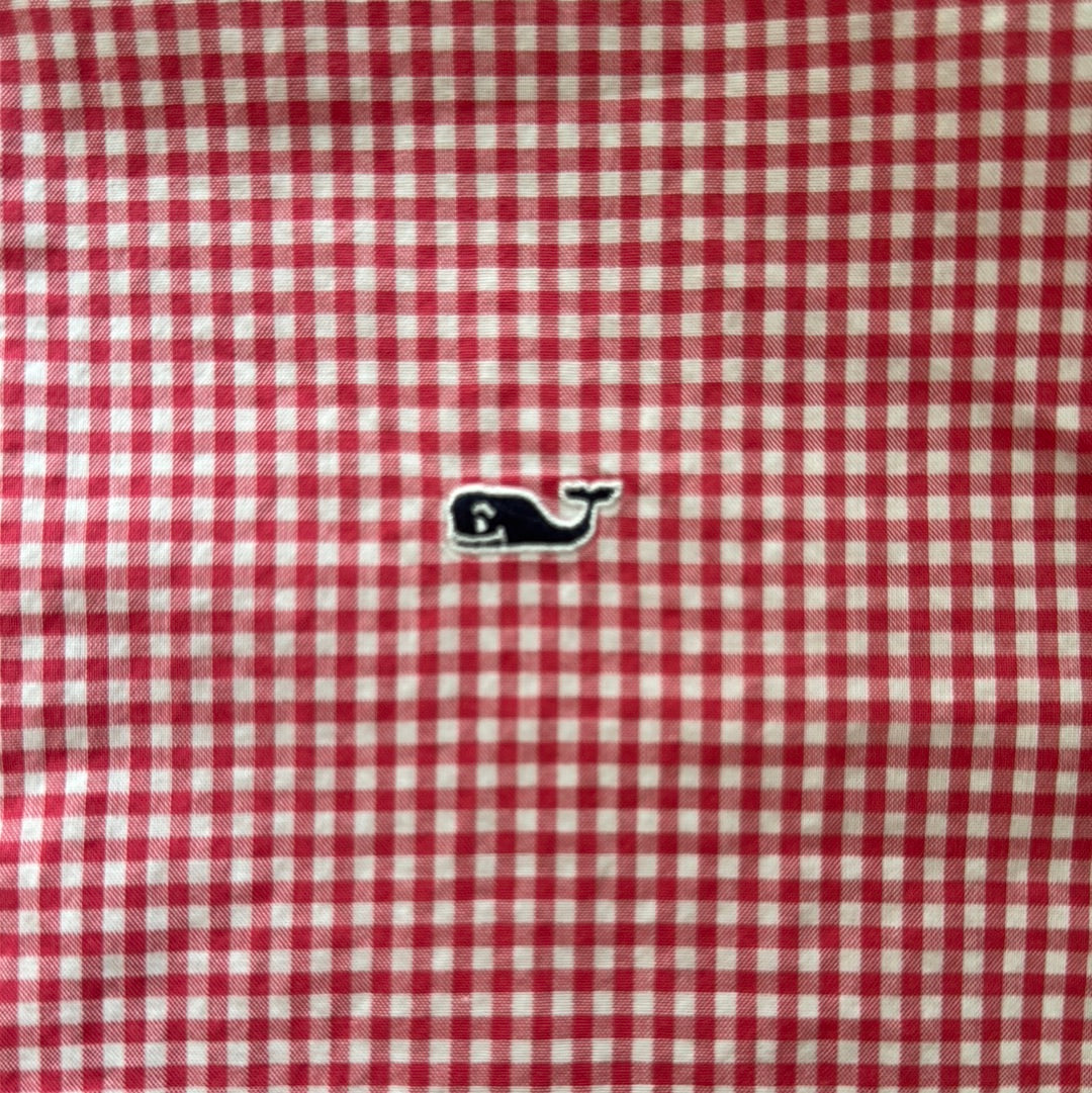 Vineyard Vines Button Down, Pink Gingham Size M (12/14)