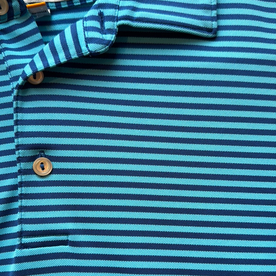 Peter Millar Performance Polo, Navy/Teal Mens Size L