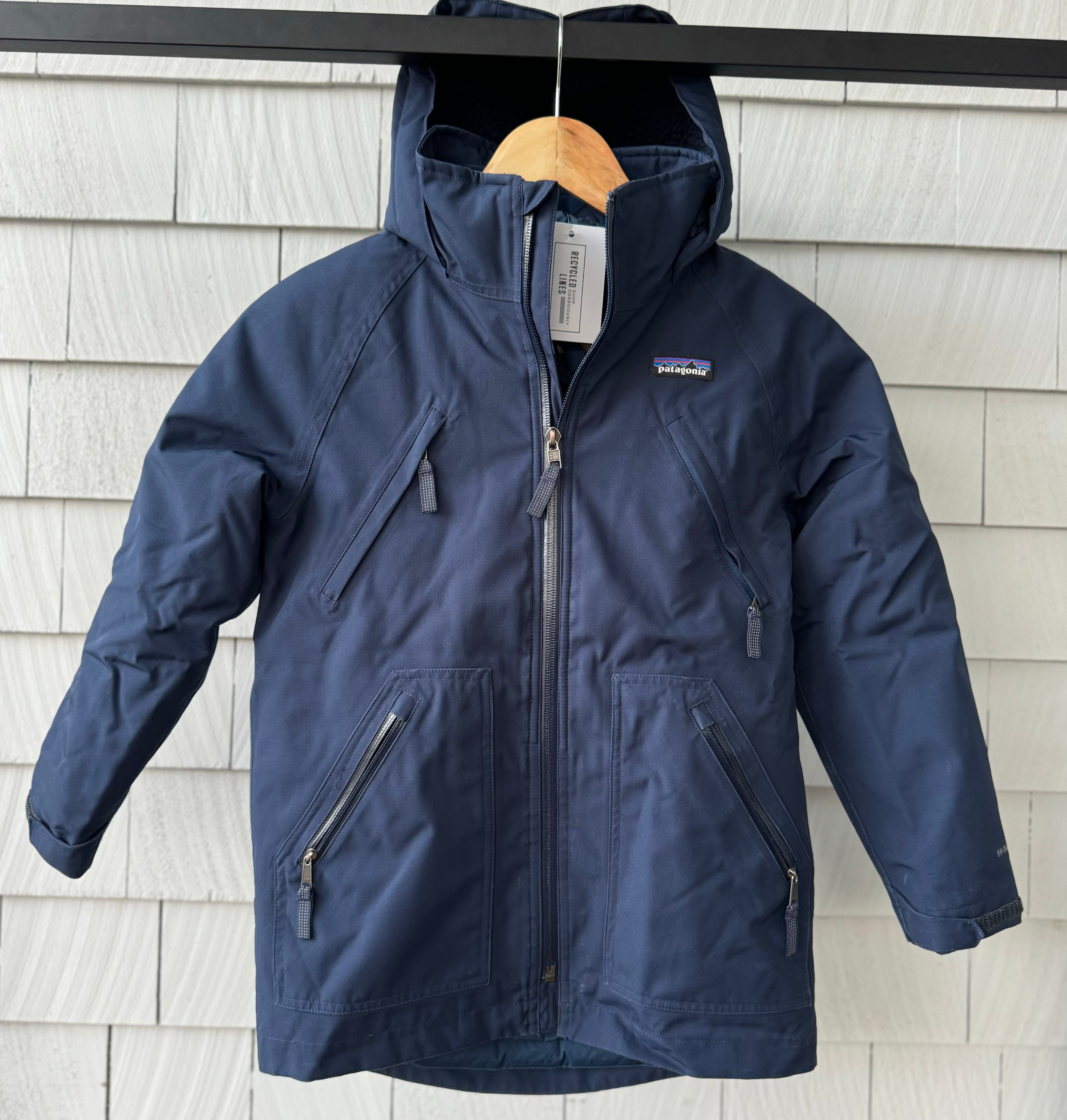 Patagonia Ski Jacket with Puffer, Navy Boys Size S (7/8)