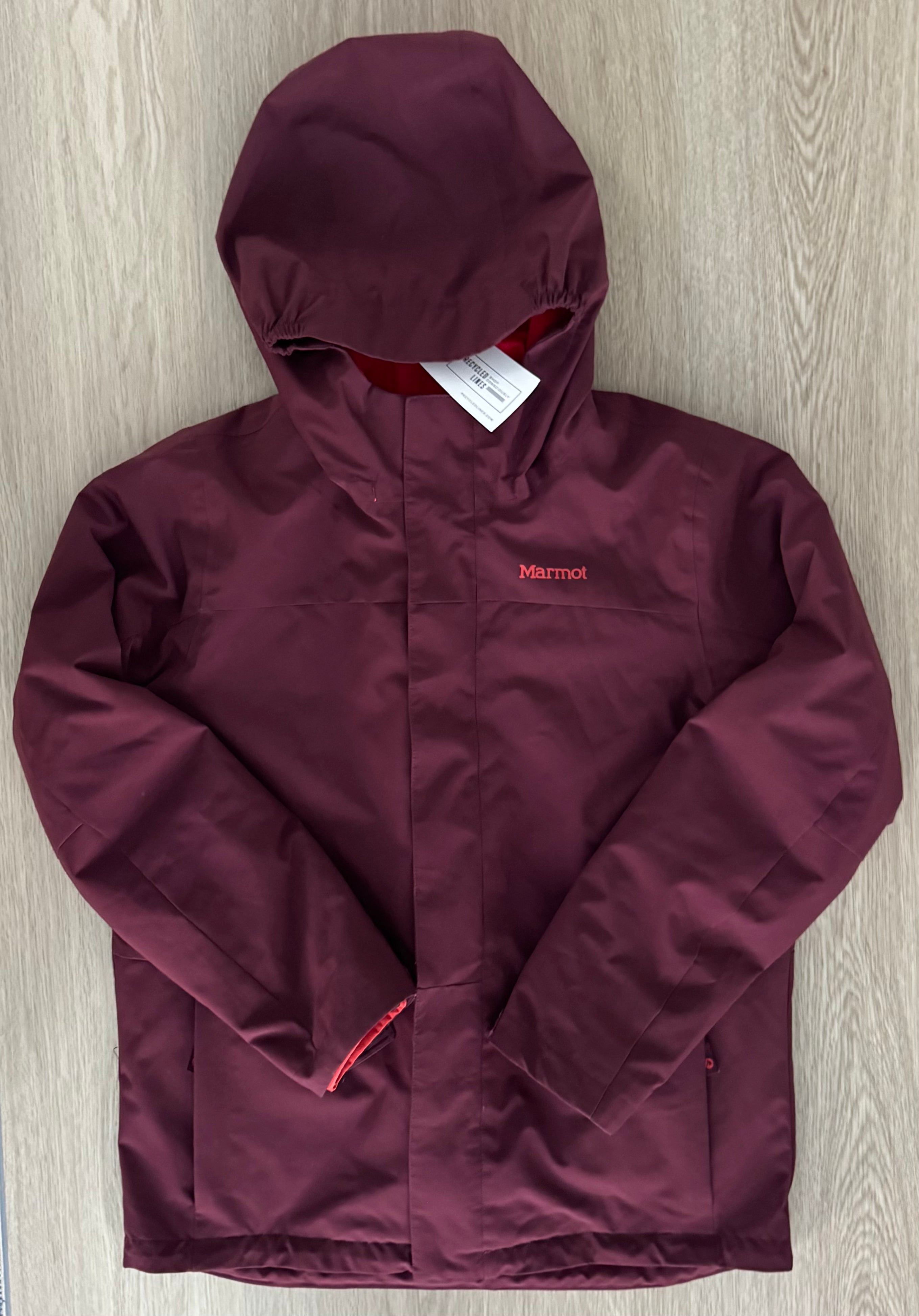 Marmot Puffer + Shell Ski Jacket, Maroon/Red Boys Size XL