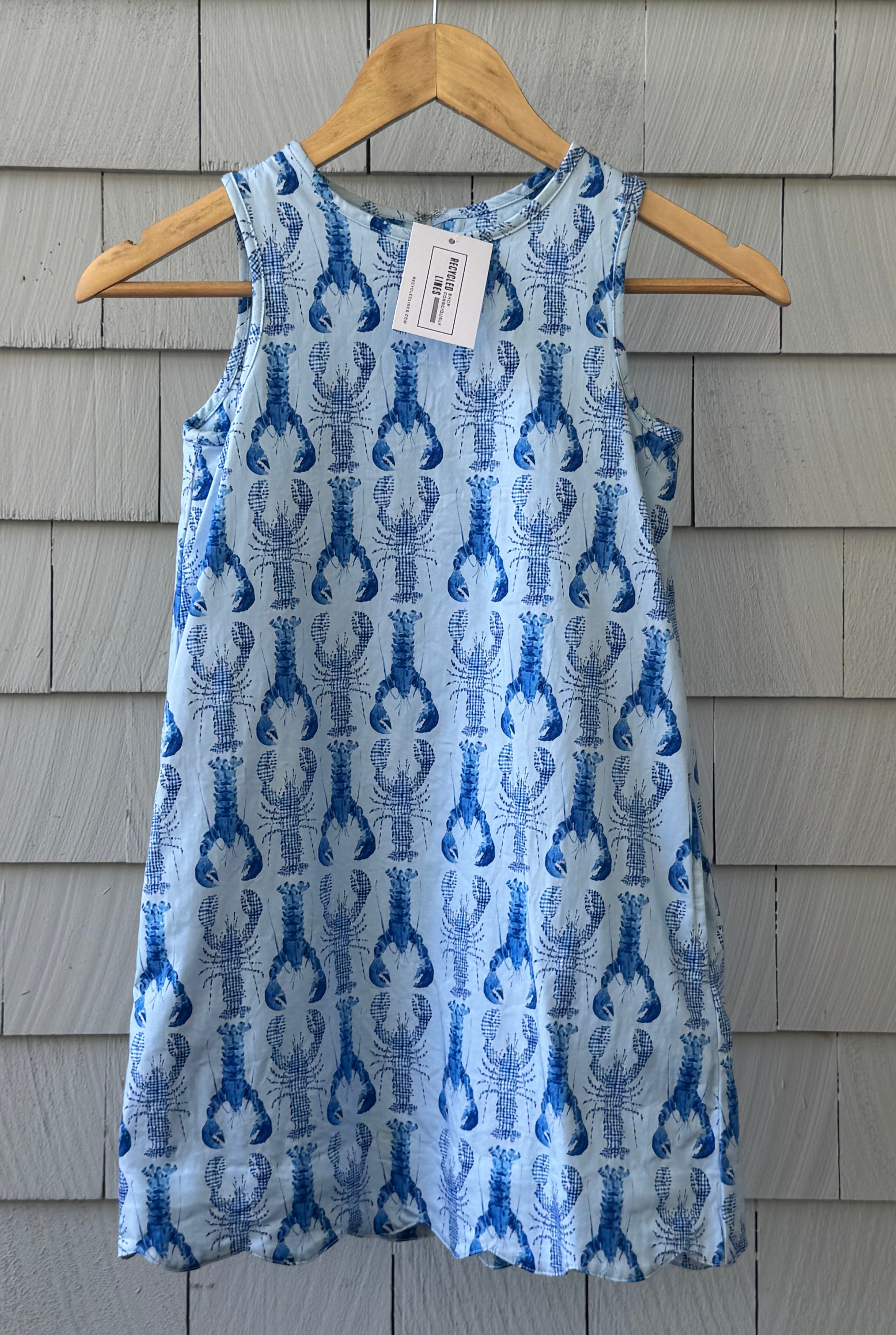 Classic Prep Lobster Shift Dress, Blue Girls Size 8