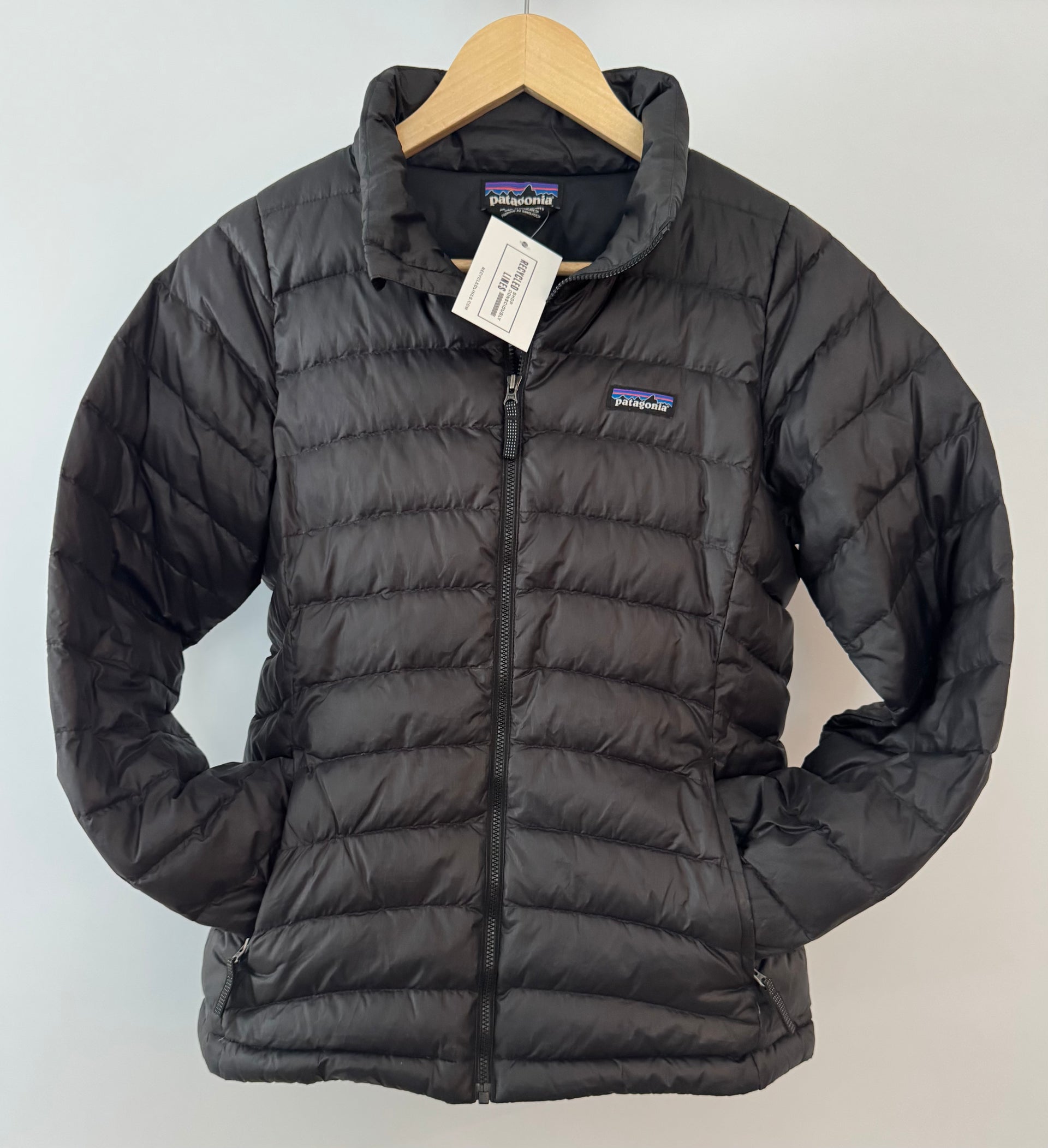 Patagonia Puffer Jacket, Black Girls Size XL (14)