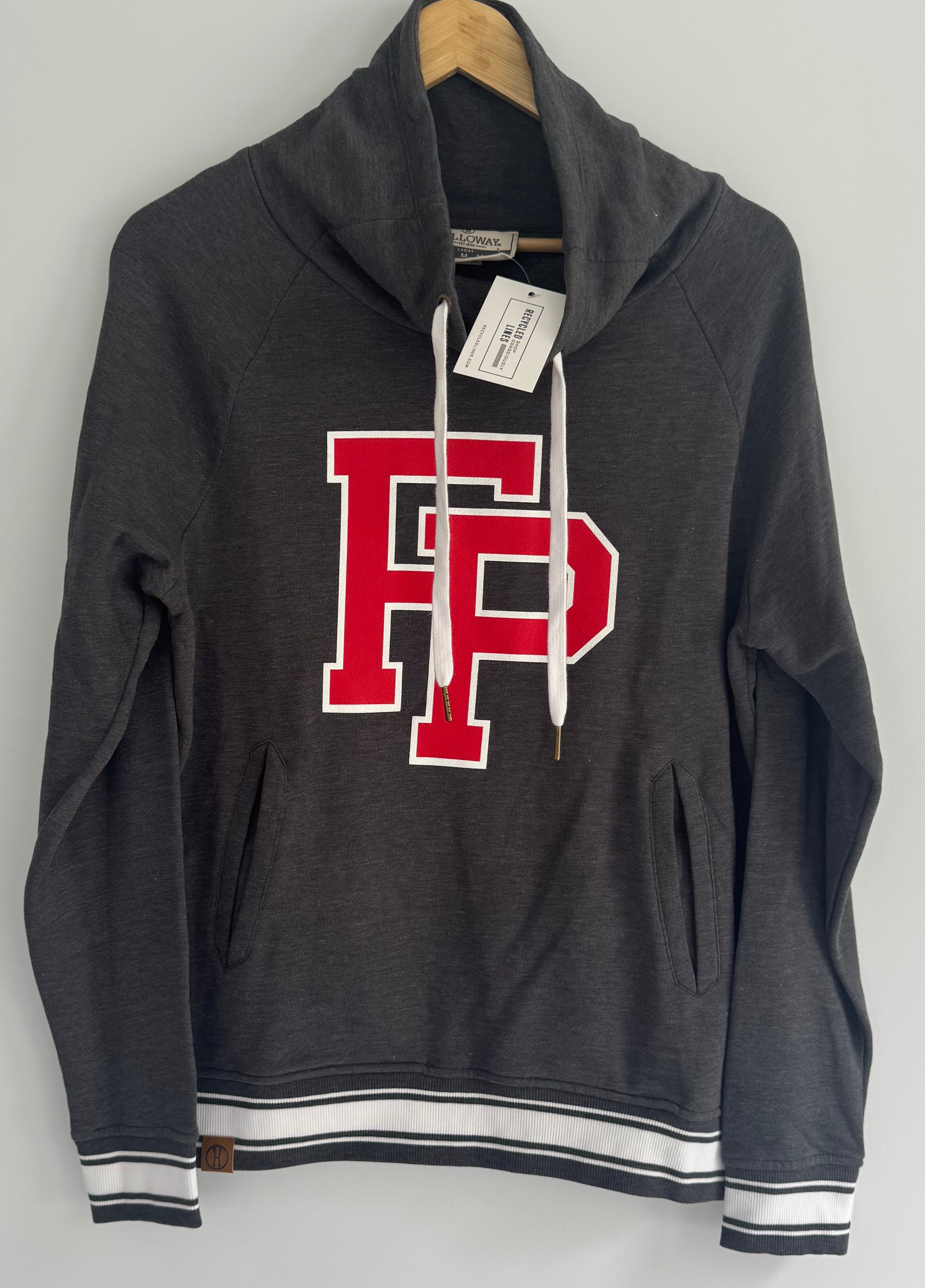 Fairfield Prep Cowl Neck Sweatshirt, Charcoal Womens Size M