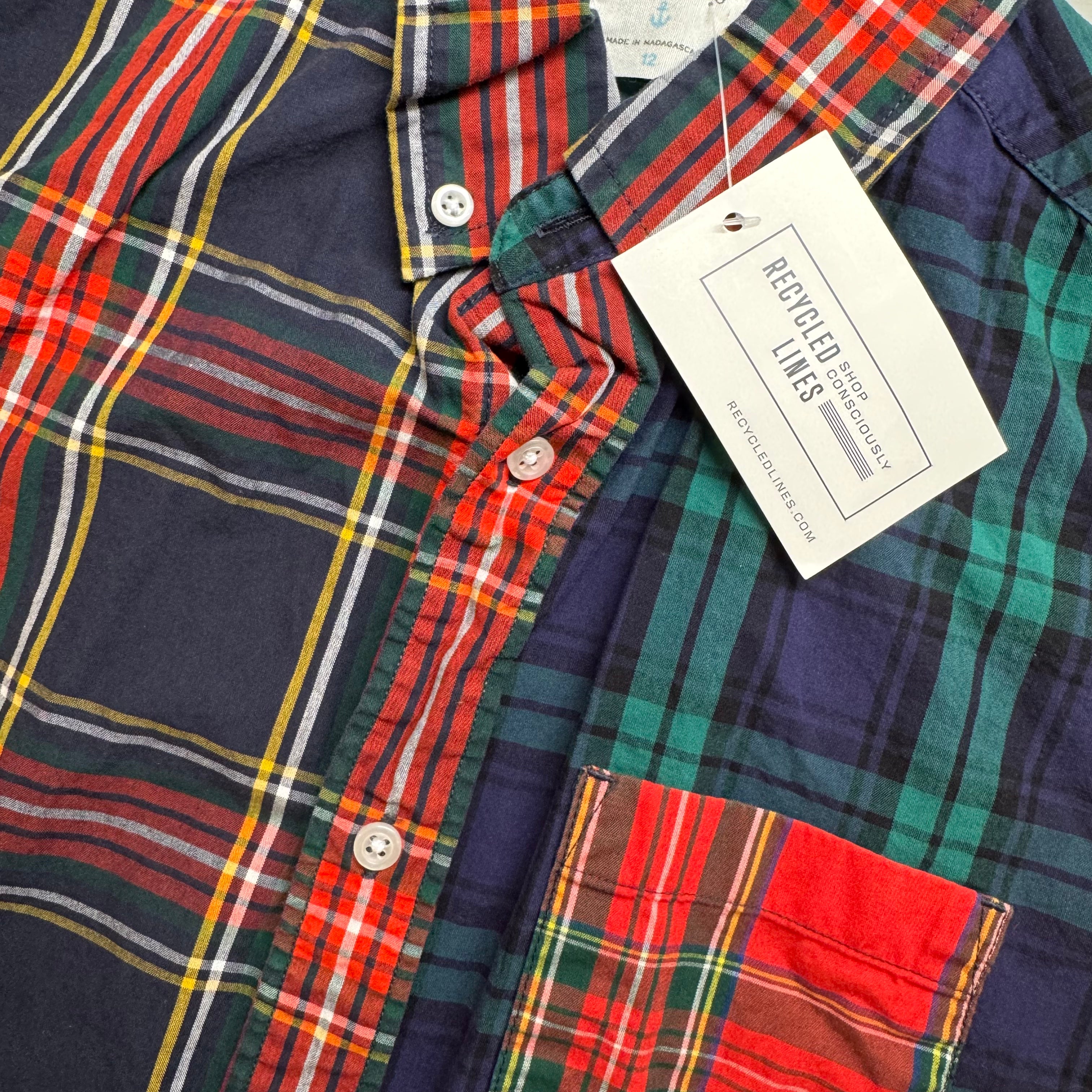 Crewcuts Button Down, Multi Plaid Boys Size 12 in excellent condition — Recycled Lines, Fairfield CT | Premium Sustainable Consignment
