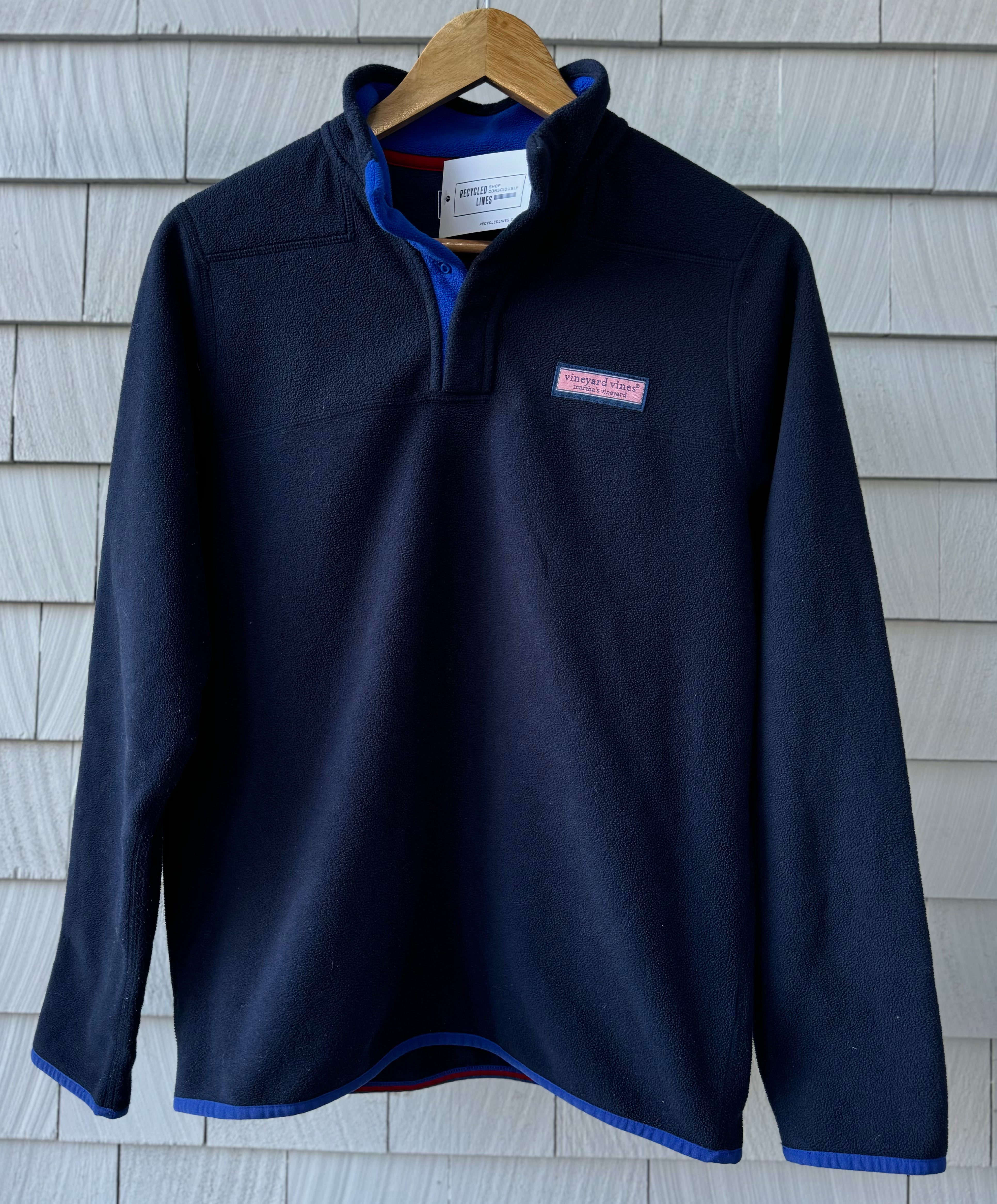 Vineyard Vines Fleece 1/4 Zip, Navy Boys Size XL (18)