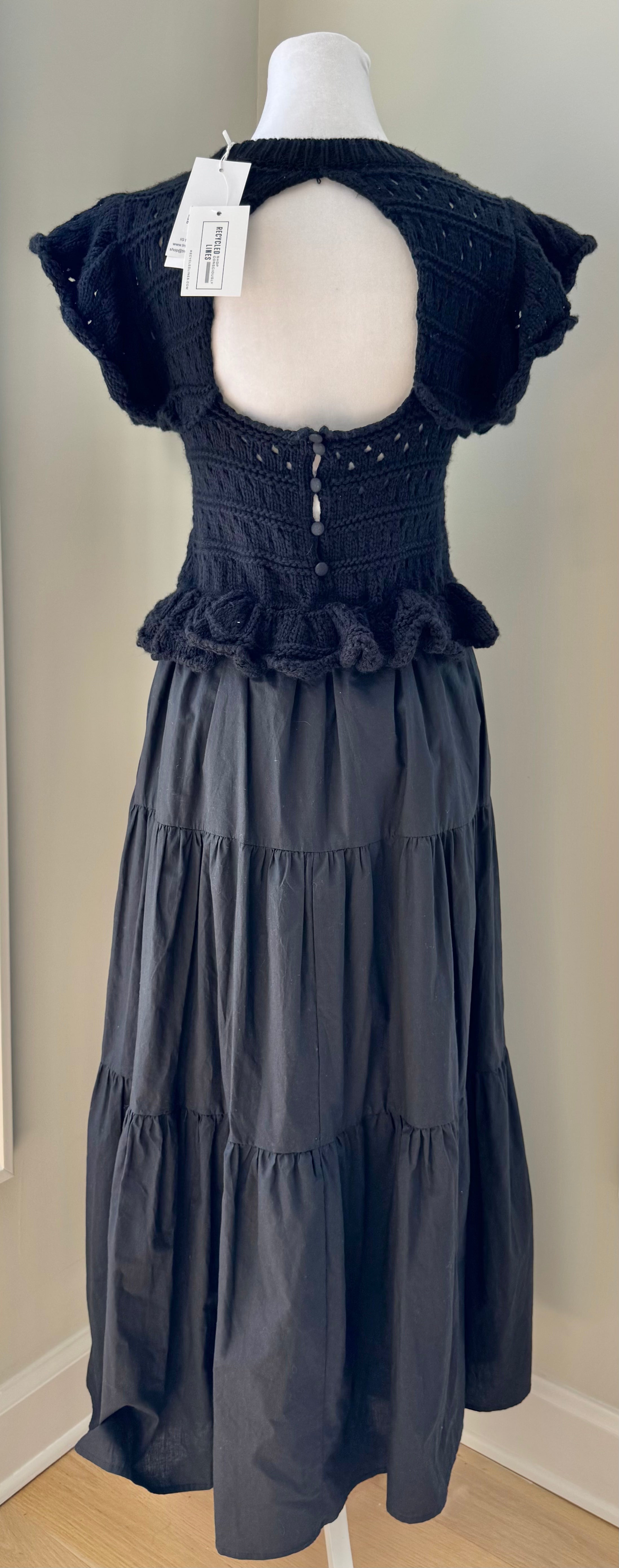 Sofie the Label NWT Sweater Maxi Dress, Black Womens Size L