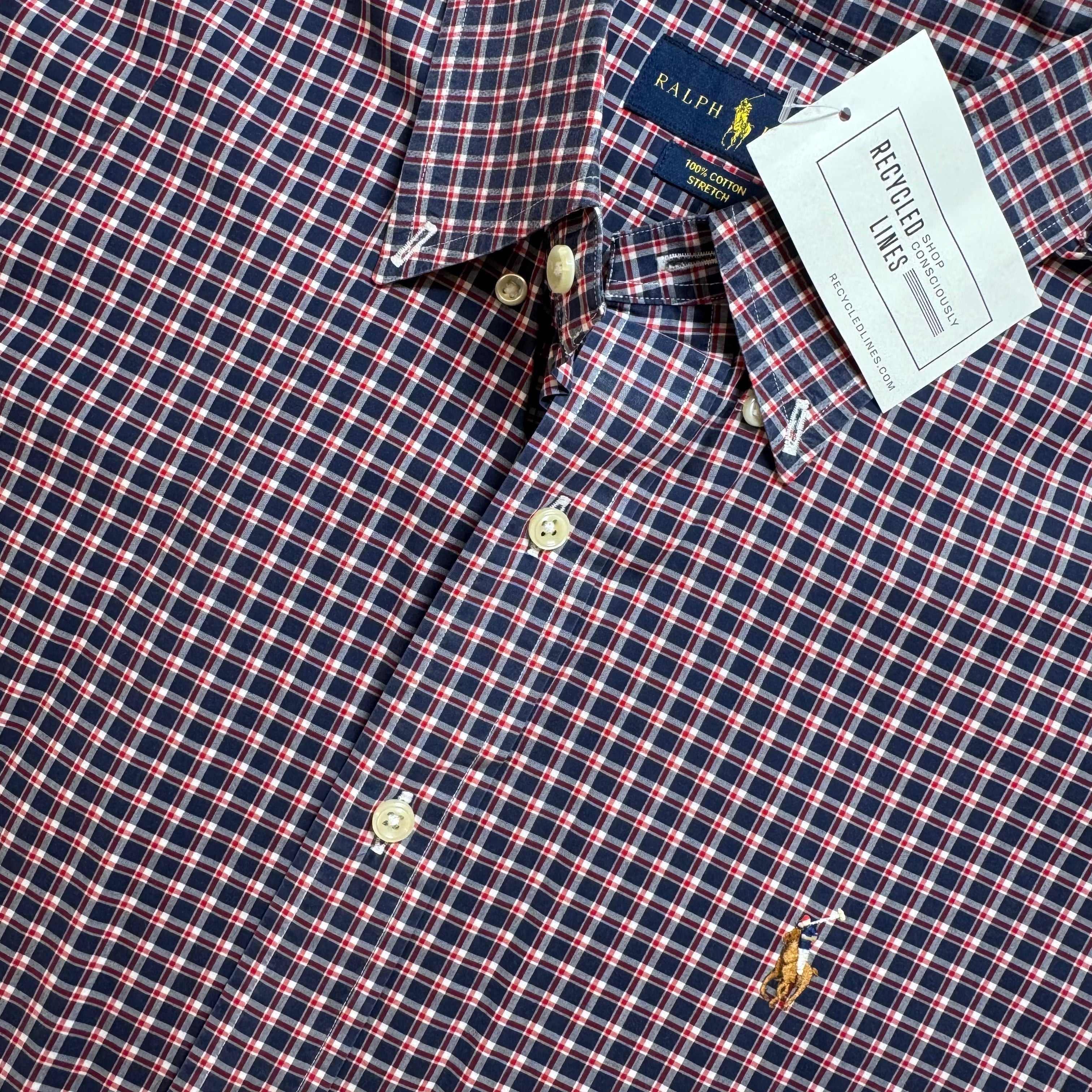 Ralph Lauren Button Down, Red/White/Blue Mens Size M in excellent condition — Recycled Lines, Fairfield CT | Premium Sustainable Consignment