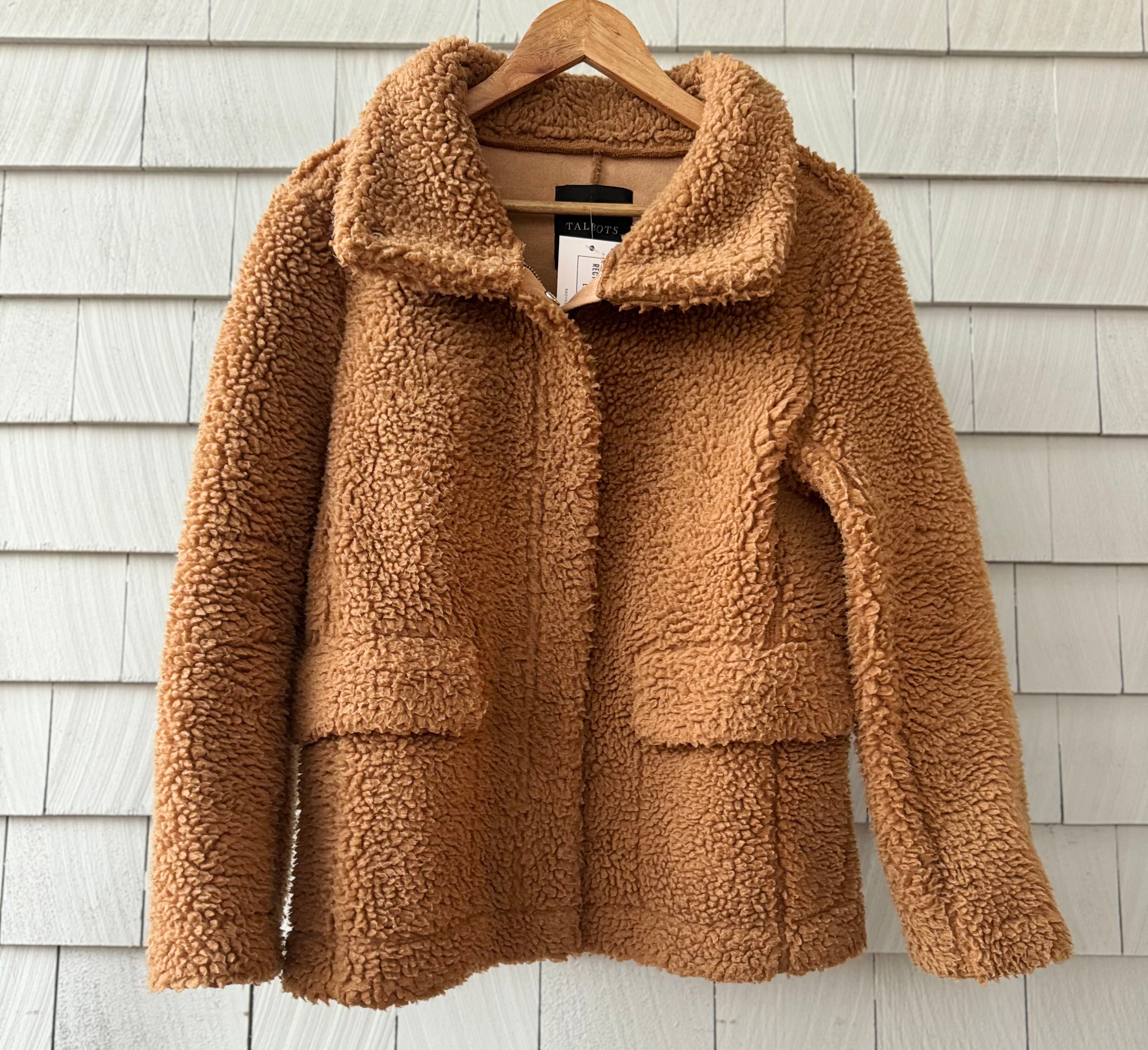 Talbots Fleece Jacket, Camel Womens Size S