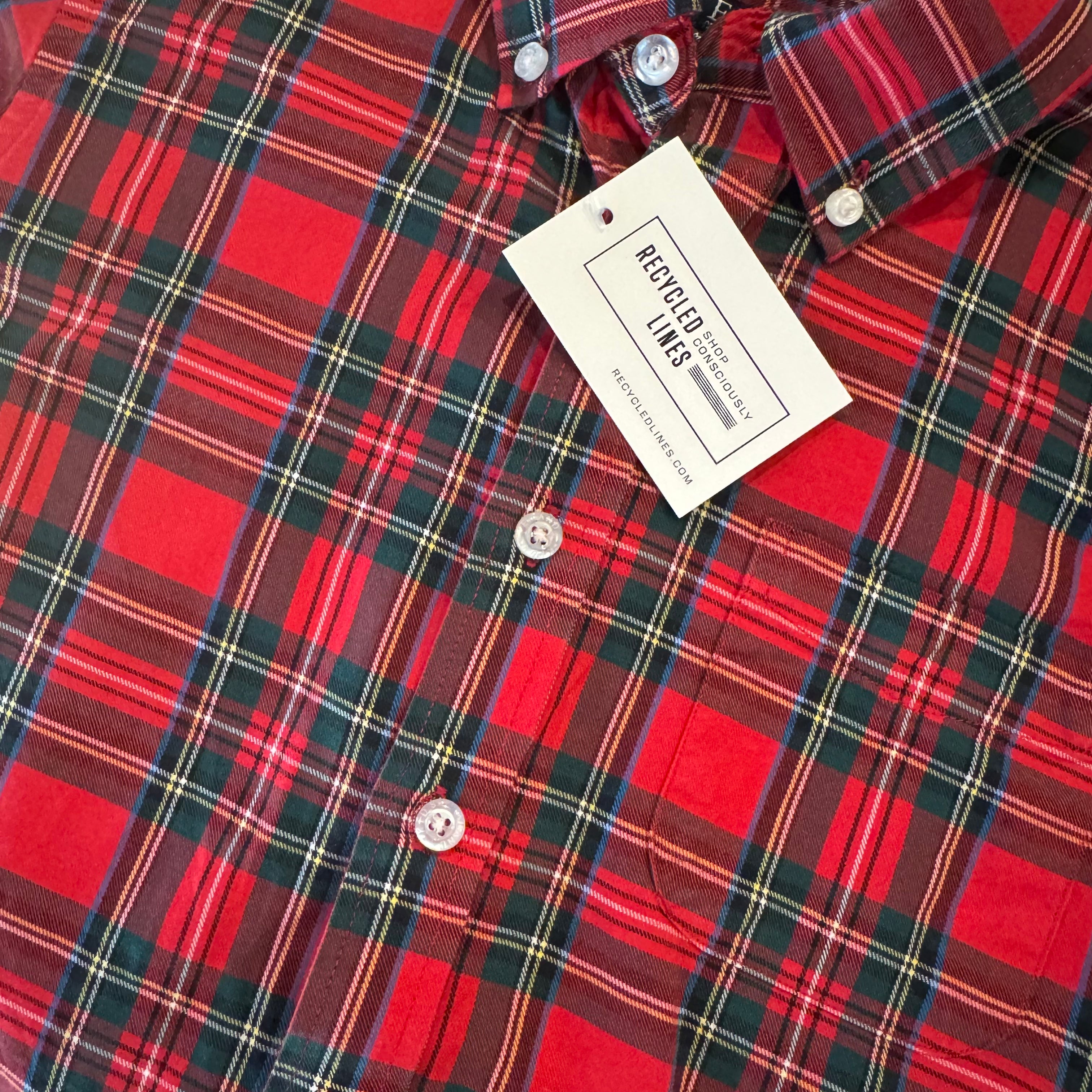 E.L.K. Plaid Button Down, Red Boys Size 12