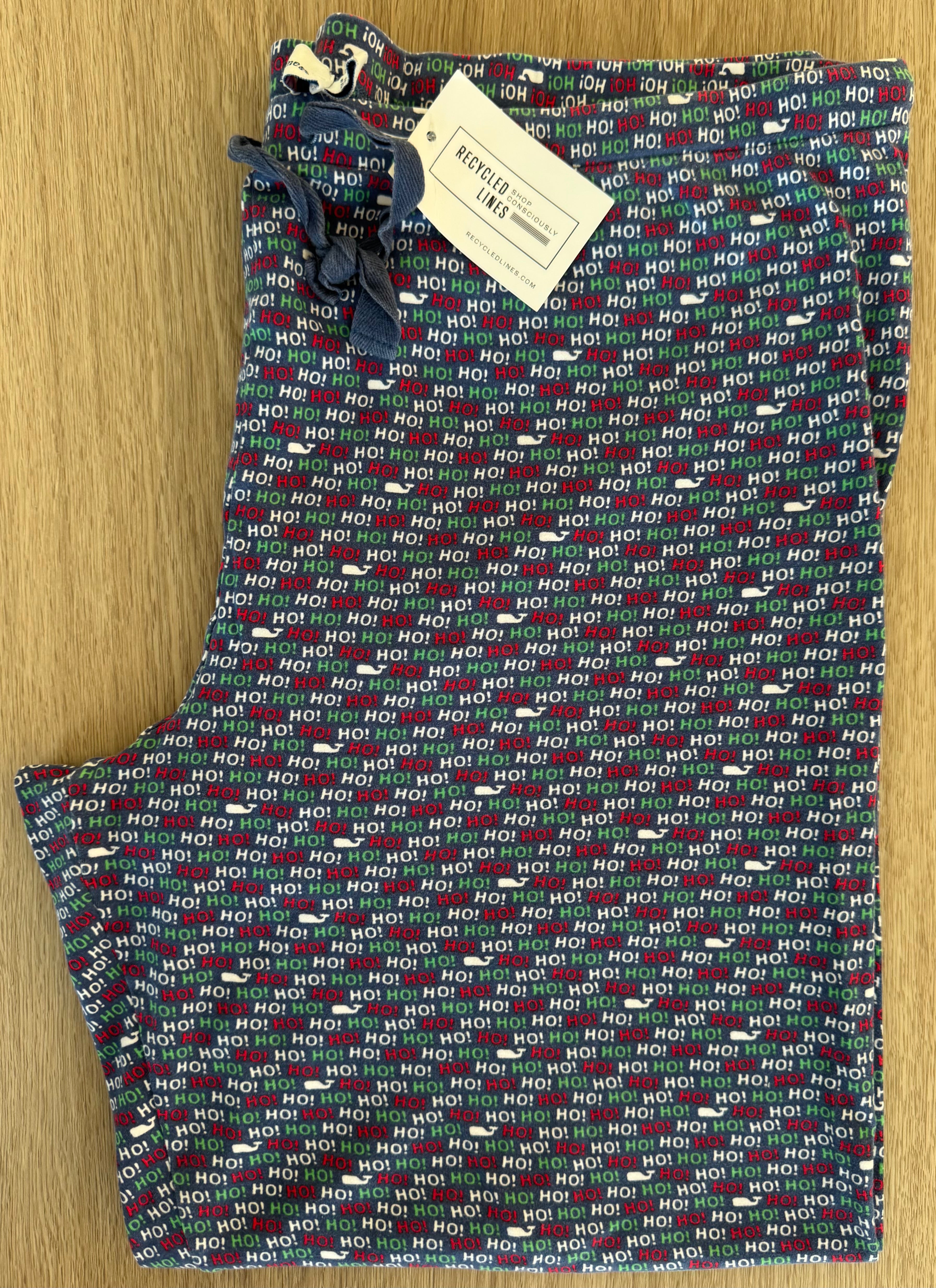 Vineyard Vines HoHoHo Pajama Pants, Navy Womens Size XL