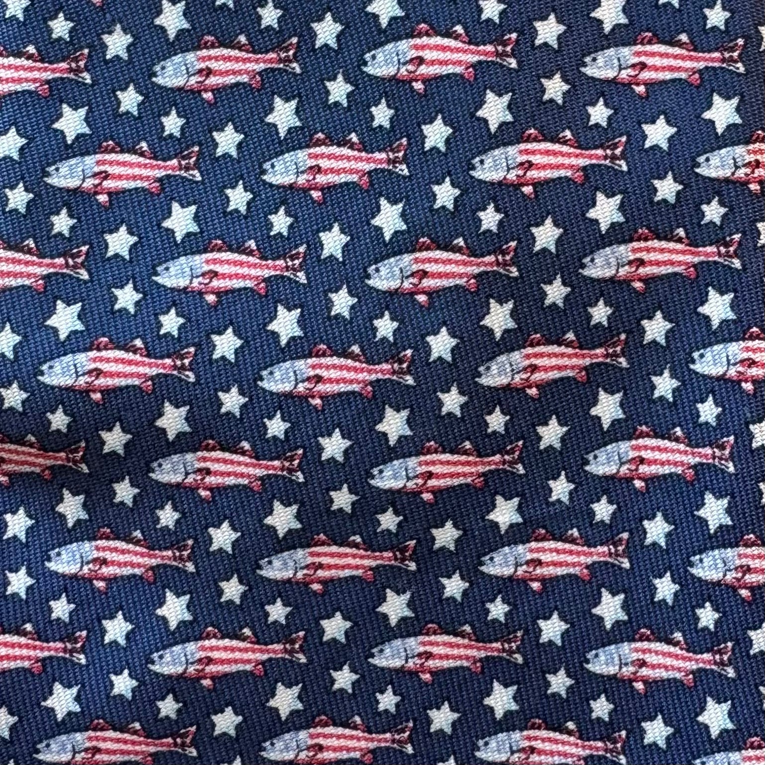 Vineyard Vines Flag Fish Tie, Navy Boys