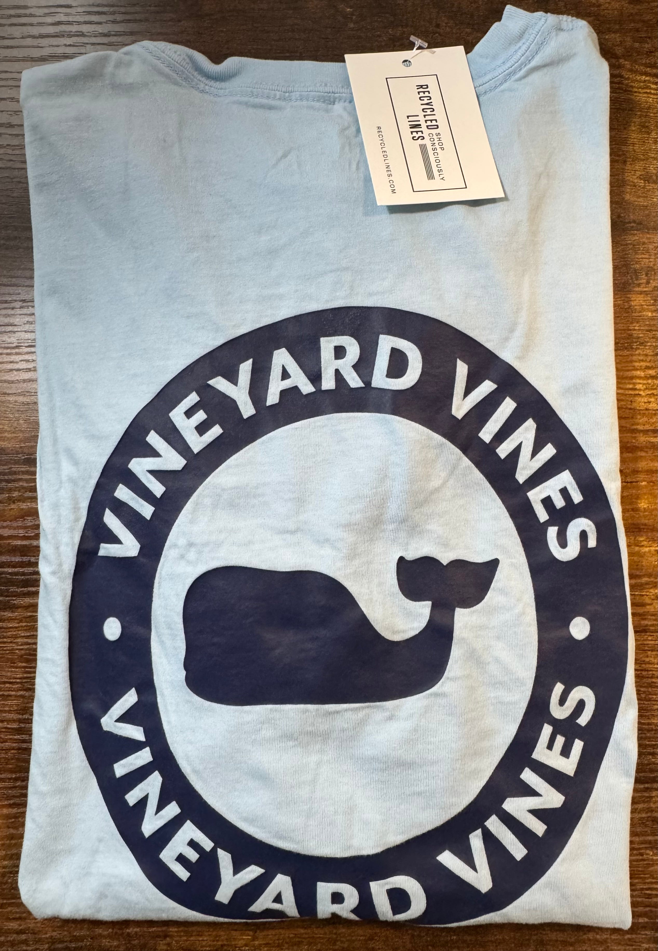 Vineyard Vines Whale Tee, Light Blue Mens Size S in excellent condition — Recycled Lines, Fairfield CT | Premium Sustainable Consignment