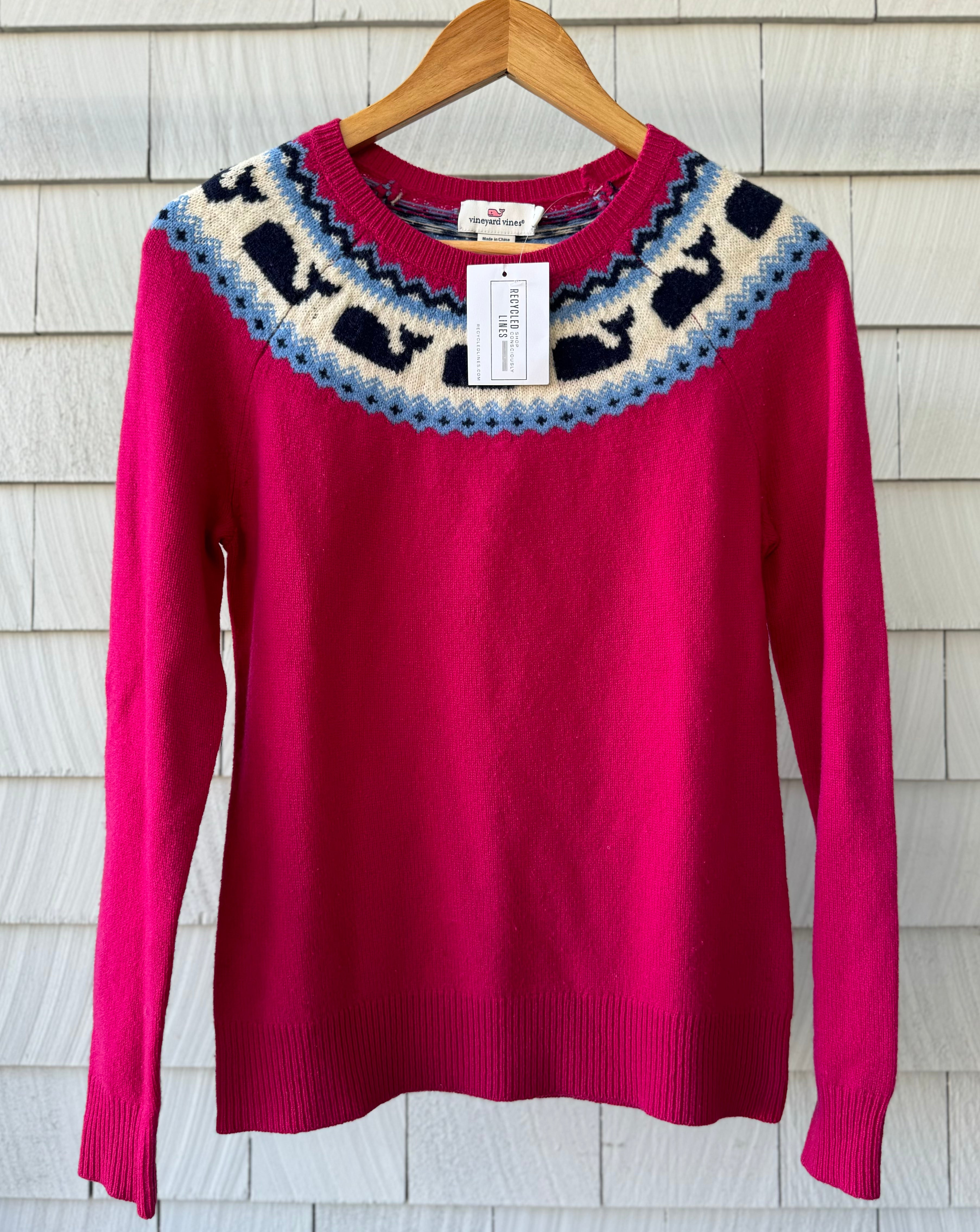 Vineyard Vines Sweater, Hot Pink Womens Size S