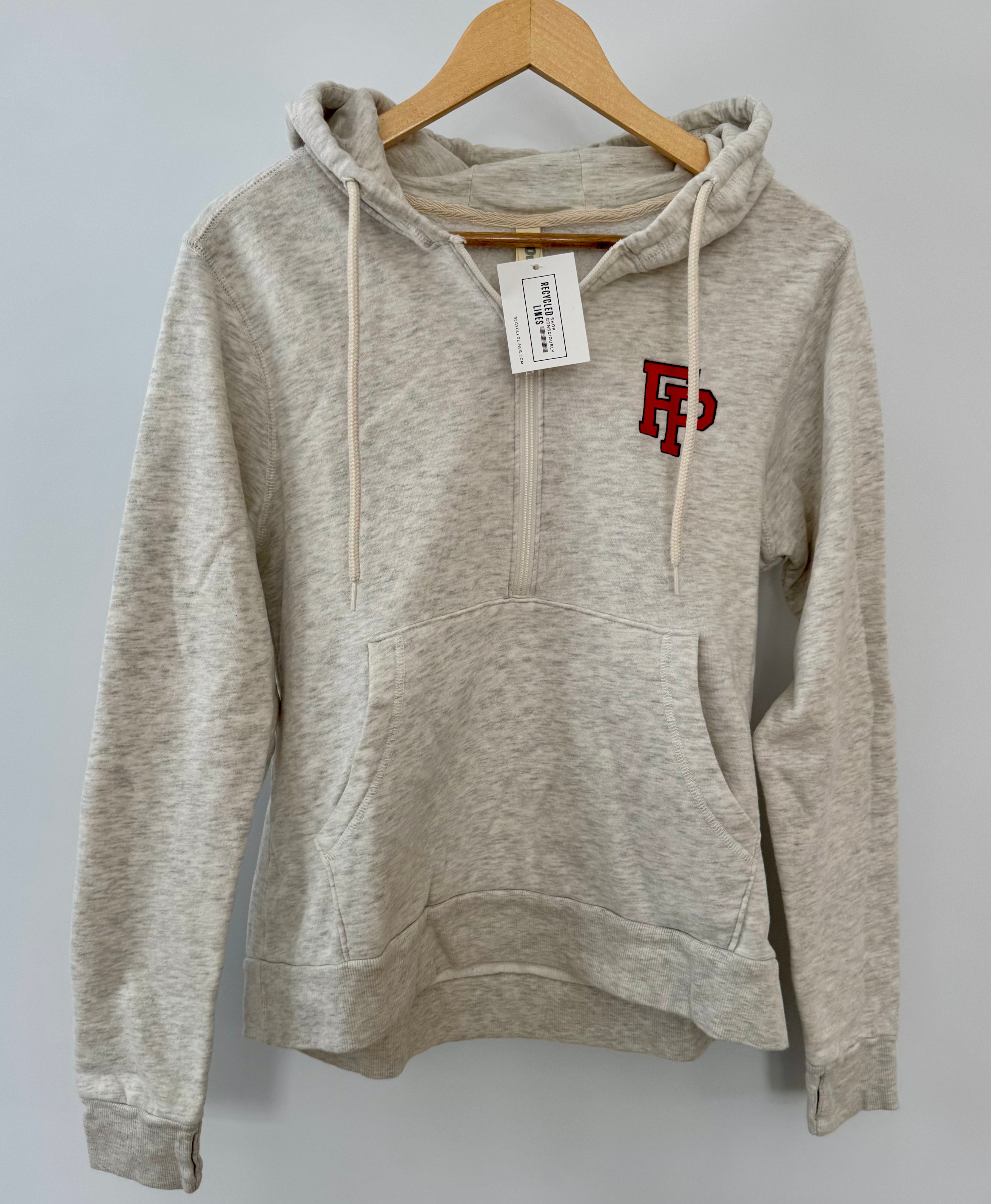 Fairfield Prep 1/2 Zip Hooded Sweatshirt, Light Gray Mens Size S