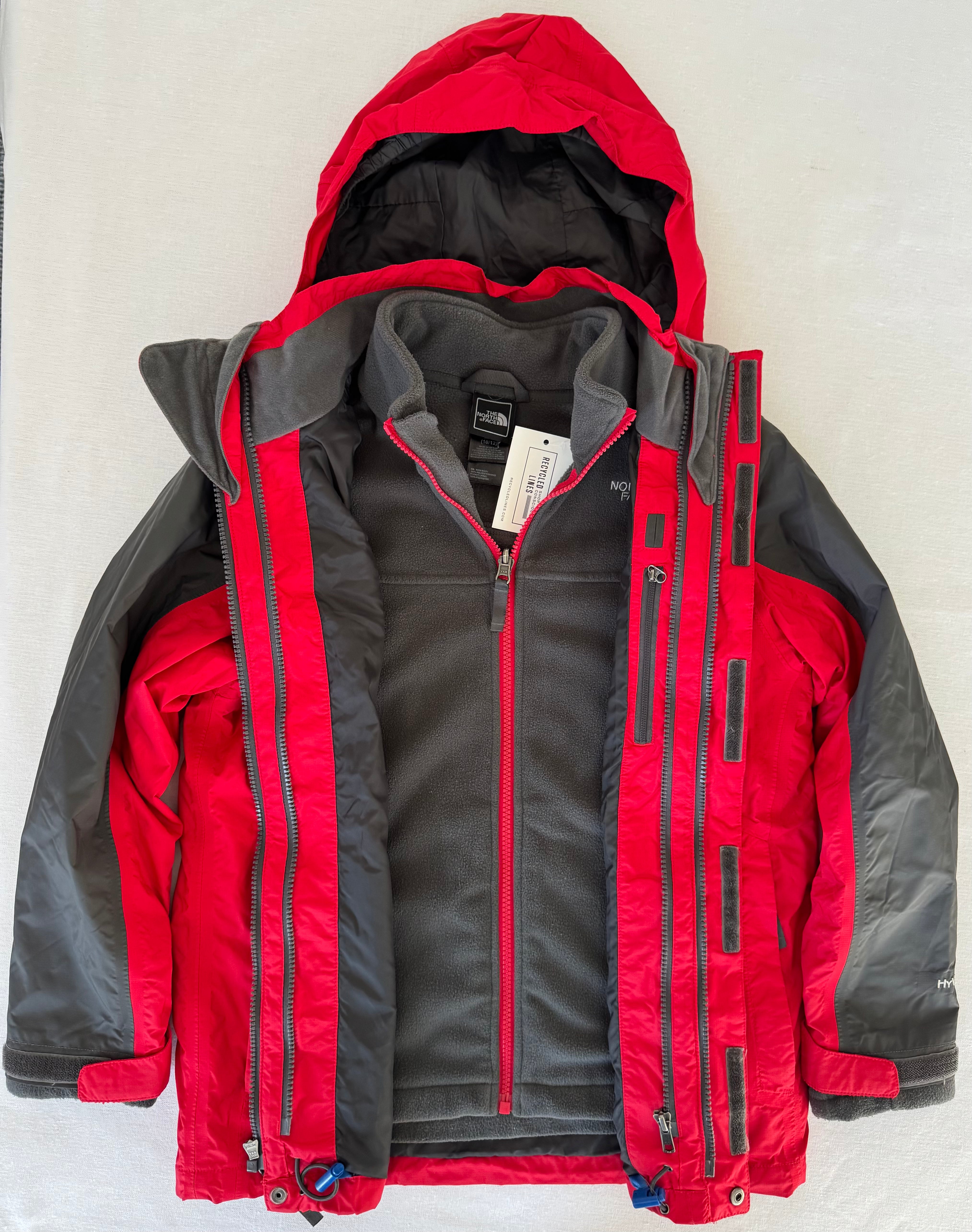 The North Face Ski Jacket with Fleece, Red/Gray Boys Size M (10/12)
