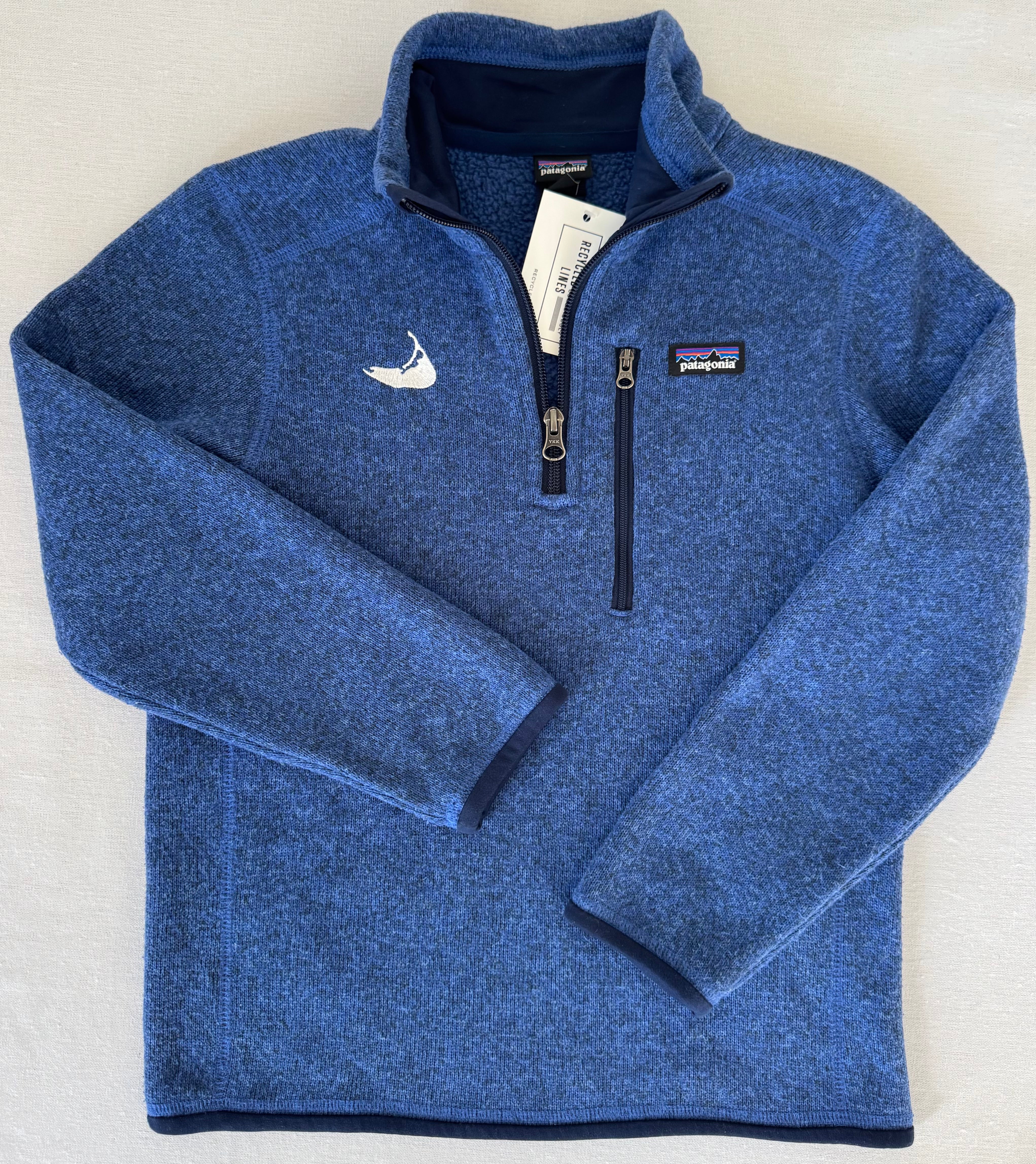 Patagonia Nantucket 1/4 Zip Pullover, Blue Boys Size S (7/8)