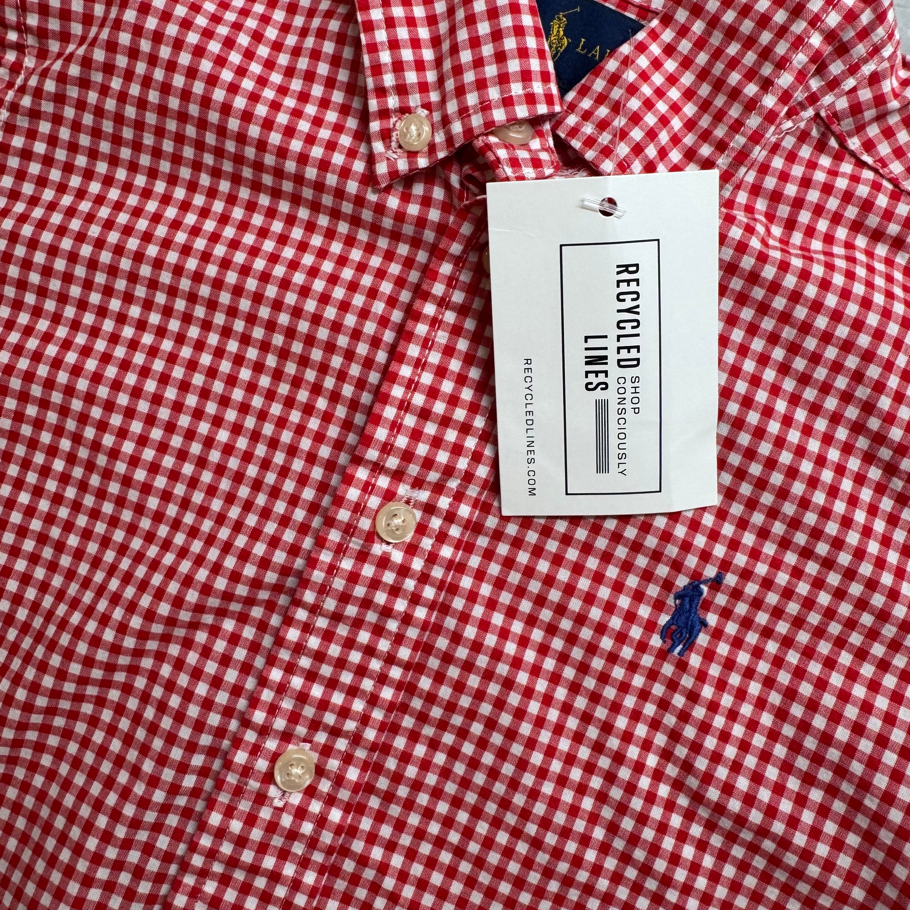 Ralph Lauren Button Down, Red Gingham Boys Size 4 in excellent condition — Recycled Lines, Fairfield CT | Premium Sustainable Consignment