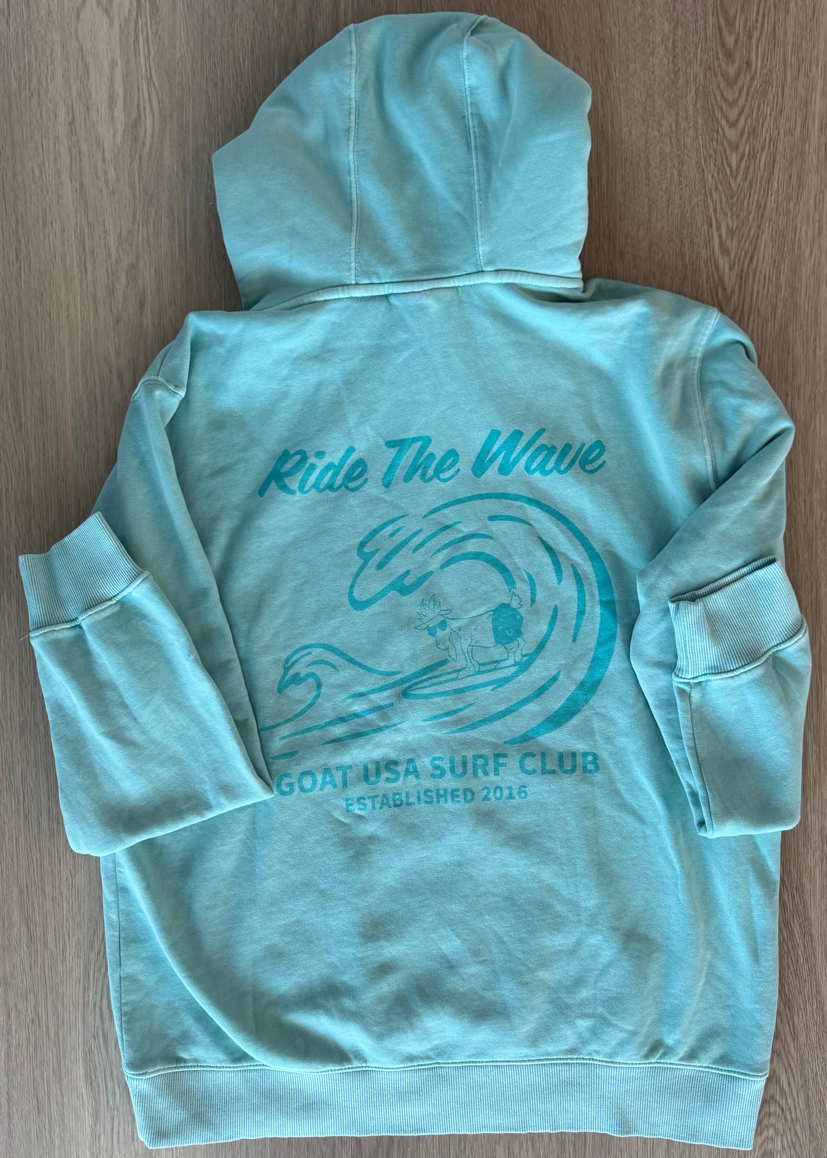 GOAT NWT Ride the Wave Sweatshirt, Aqua Mens Size L