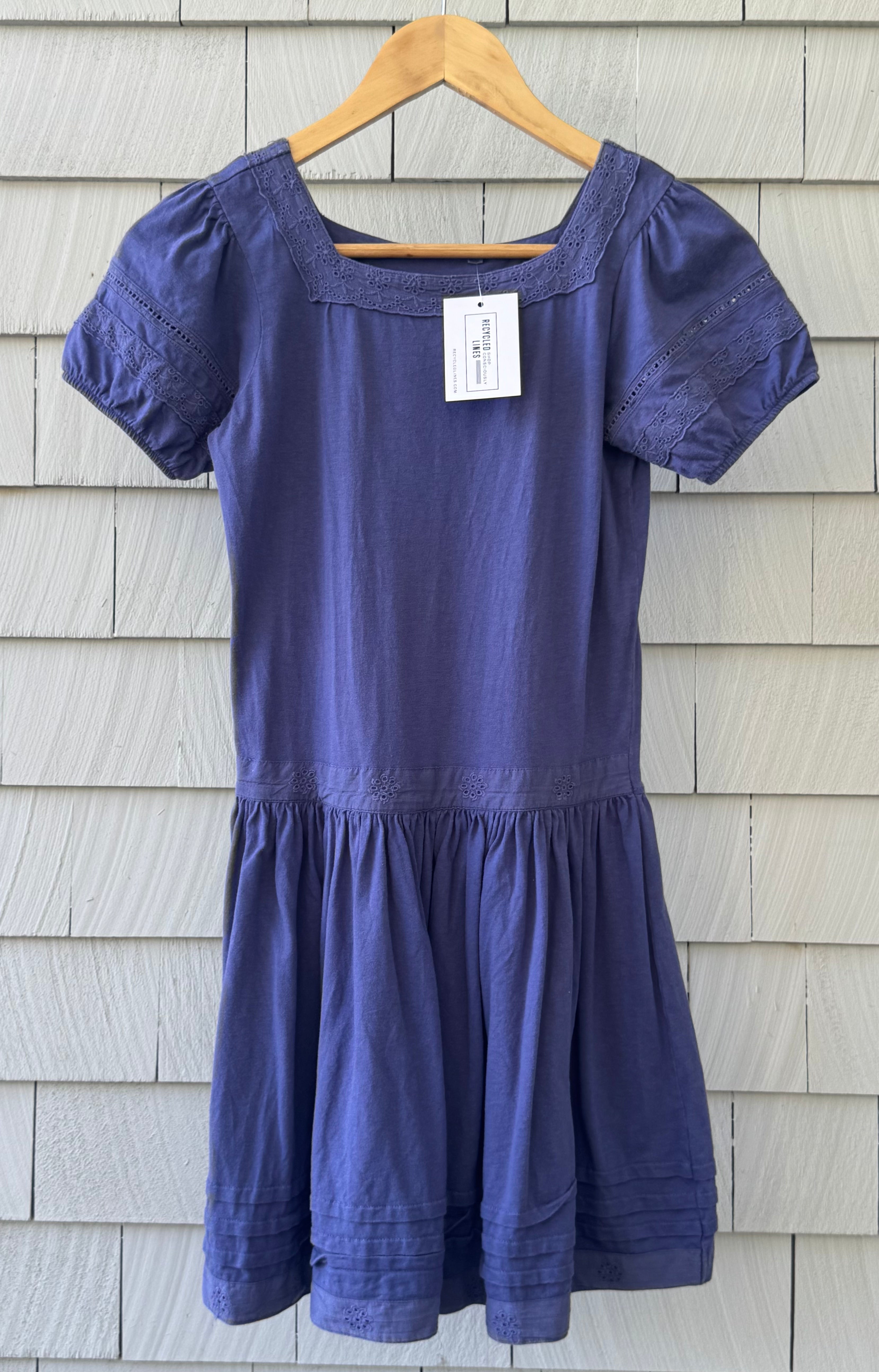 Boden Eyelet Dress, Dusty Purple Girls Size 11/12