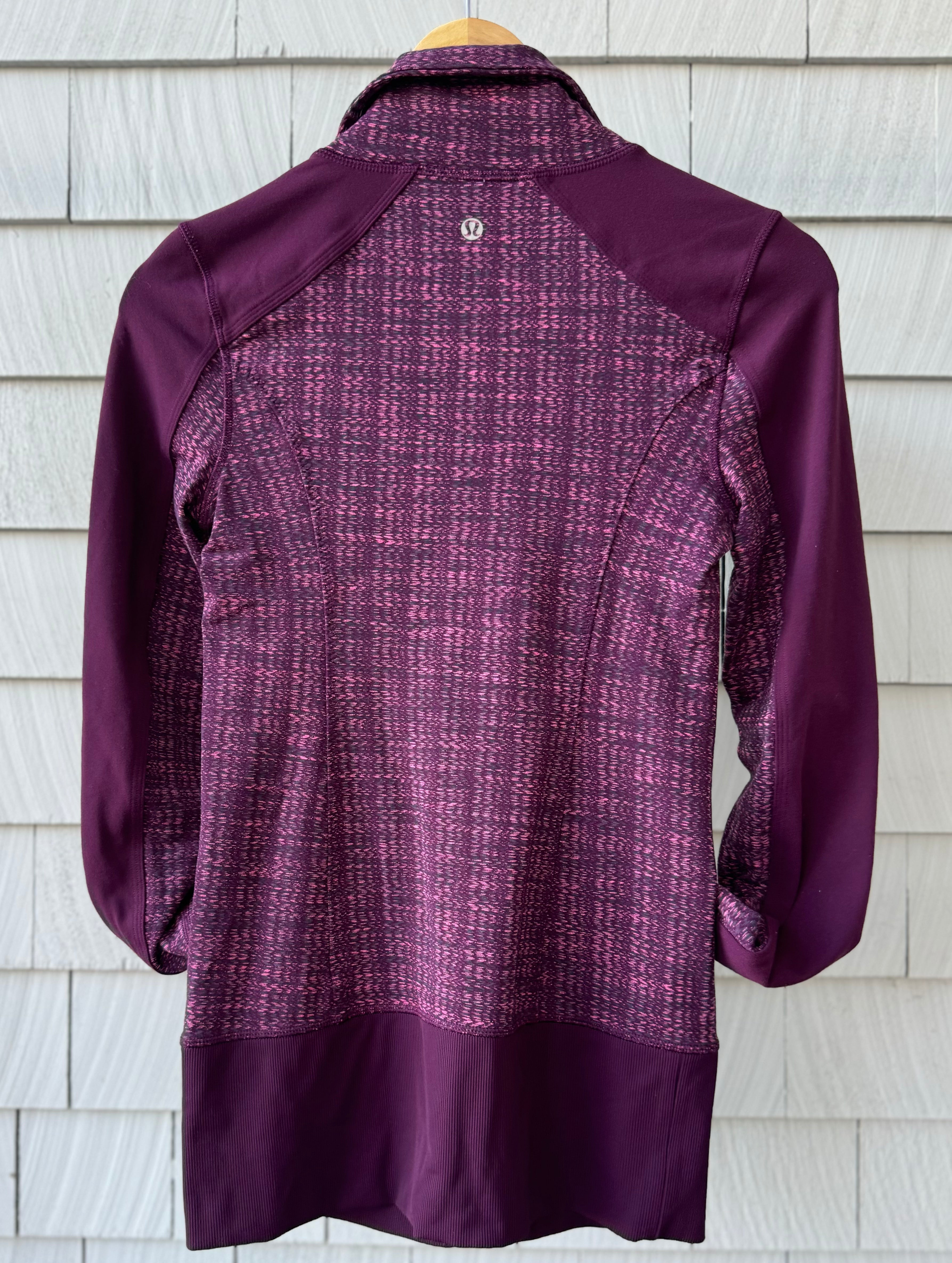 Lululemon Zip Up Sweatshirt, Maroon Print Womens Size ?