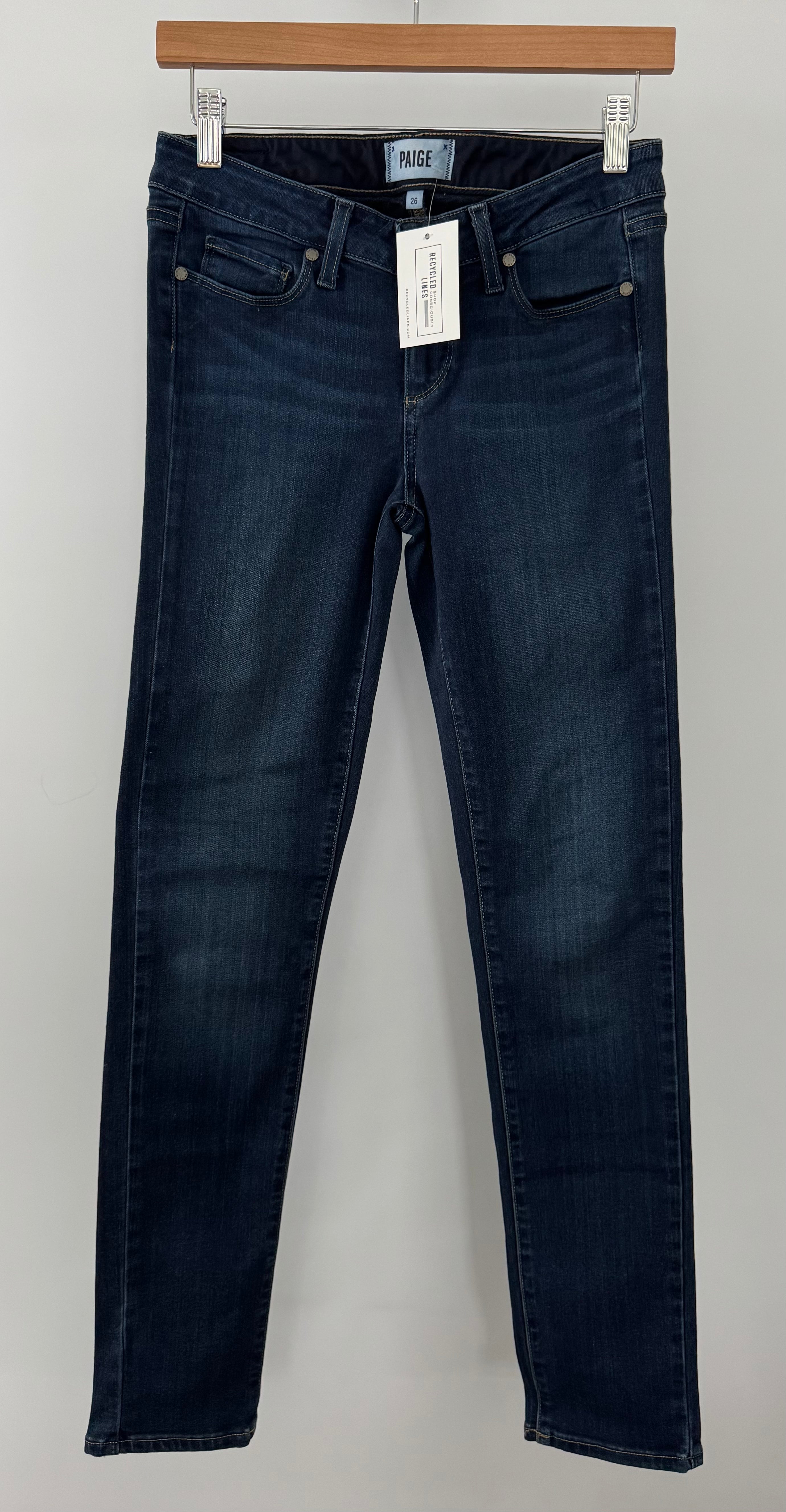 Paige Skyline Skinny Jeans, Dark Blue Womens Size 26