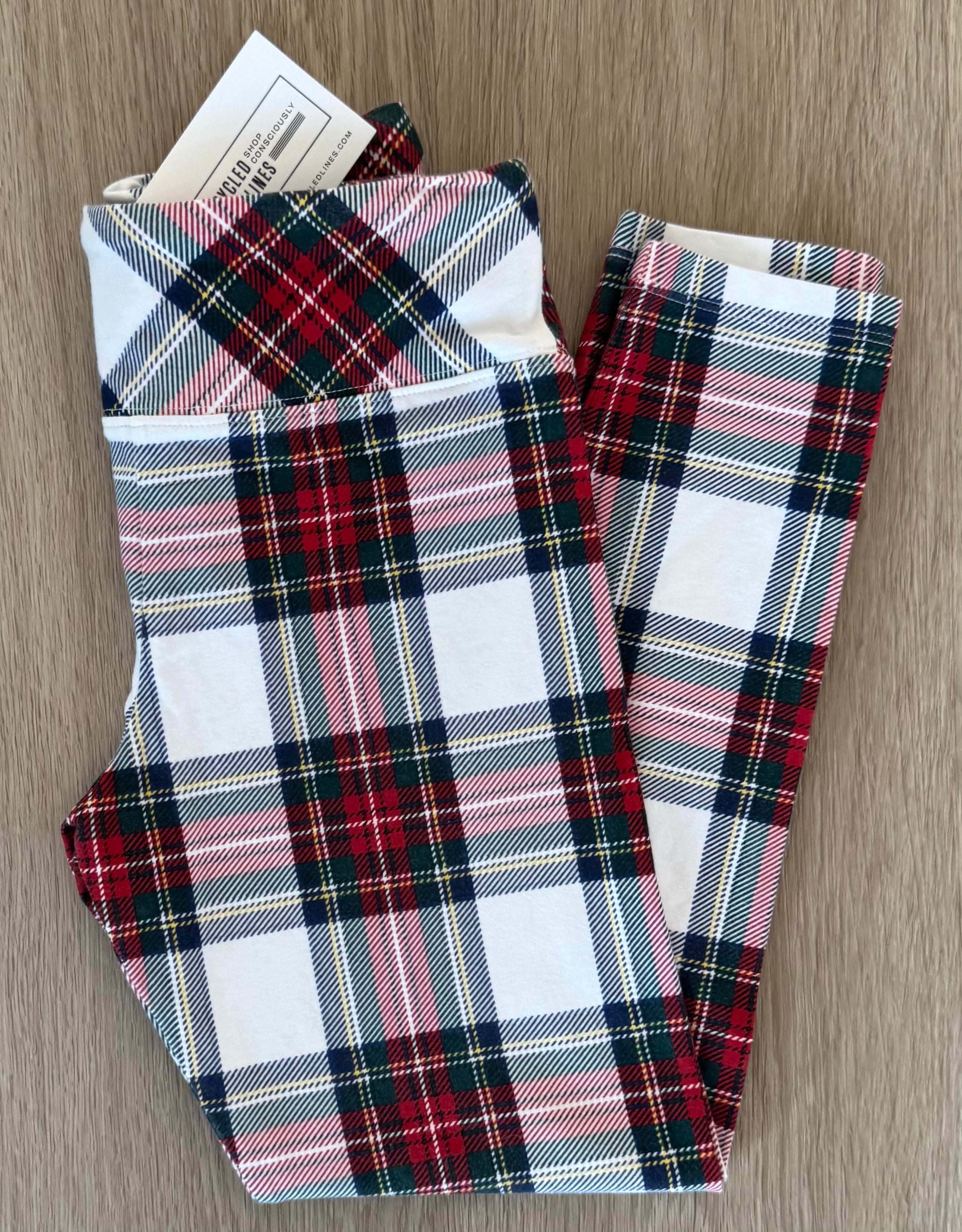 Vineyard Vines Tartan Leggings, Cream Girls Size M (10/12)