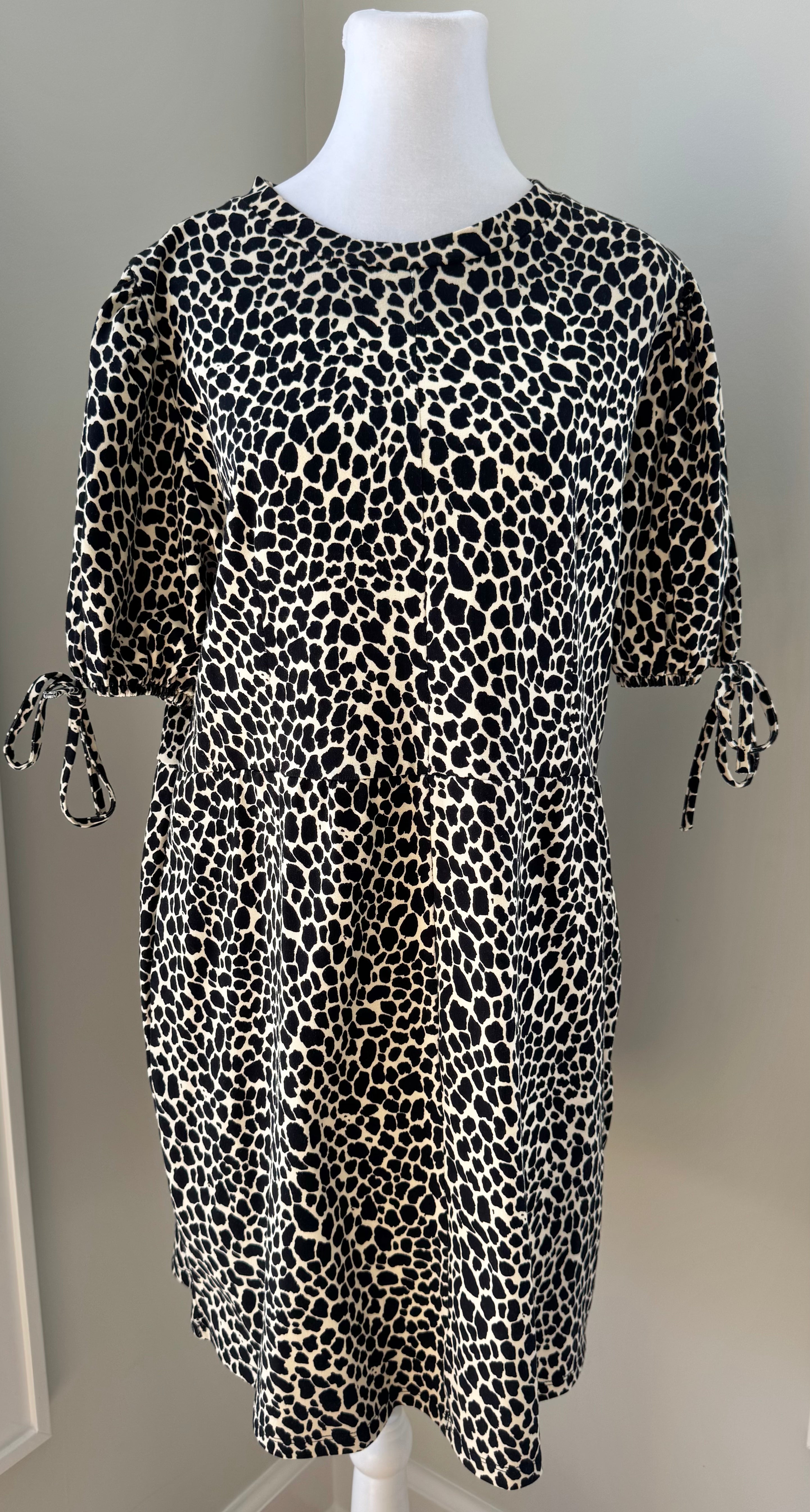 TopShop Leopard Print Dress, Black/Tan Womens Size 12