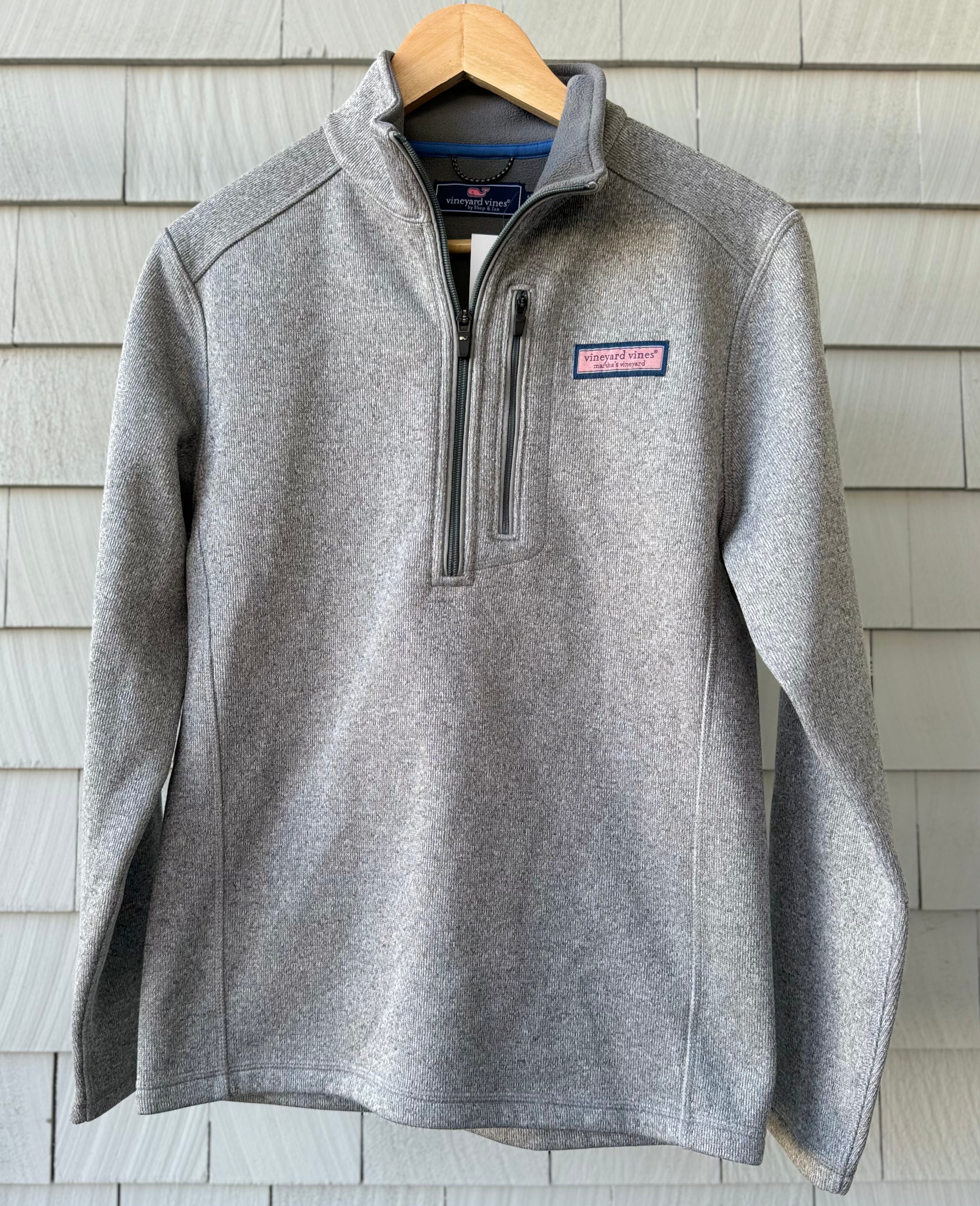 Vineyard Vines NWOT Fleece 1/4 Zip Heather Gray Mens Size XS