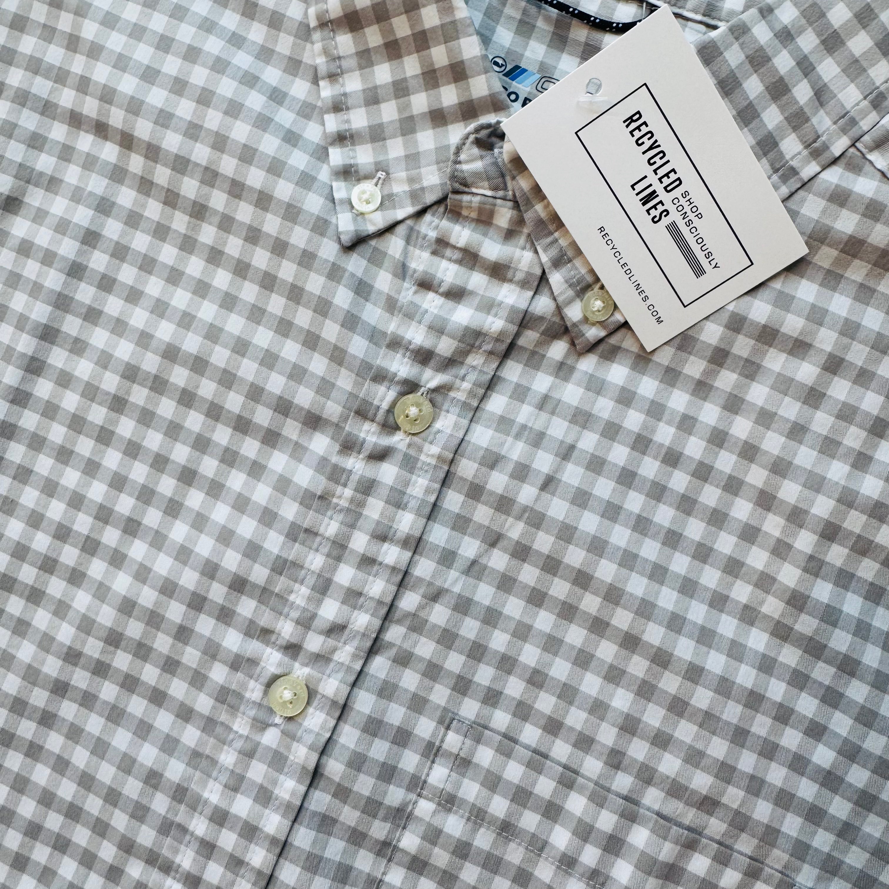 Vineyard Vines Performance Button Down, Gray/White Mens Size M