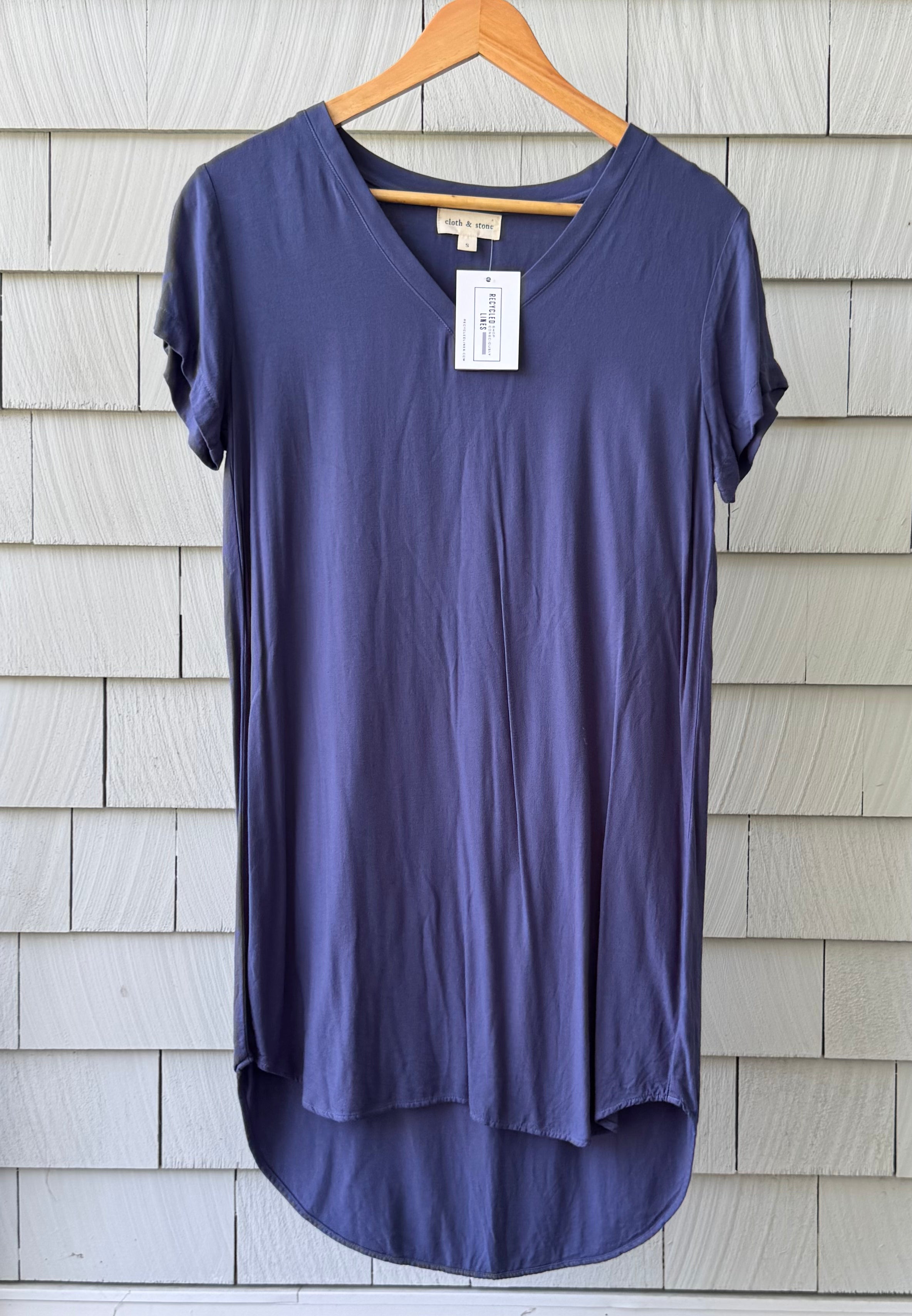 Cloth & Stone T-Shirt Dress, Blue Womens Size S