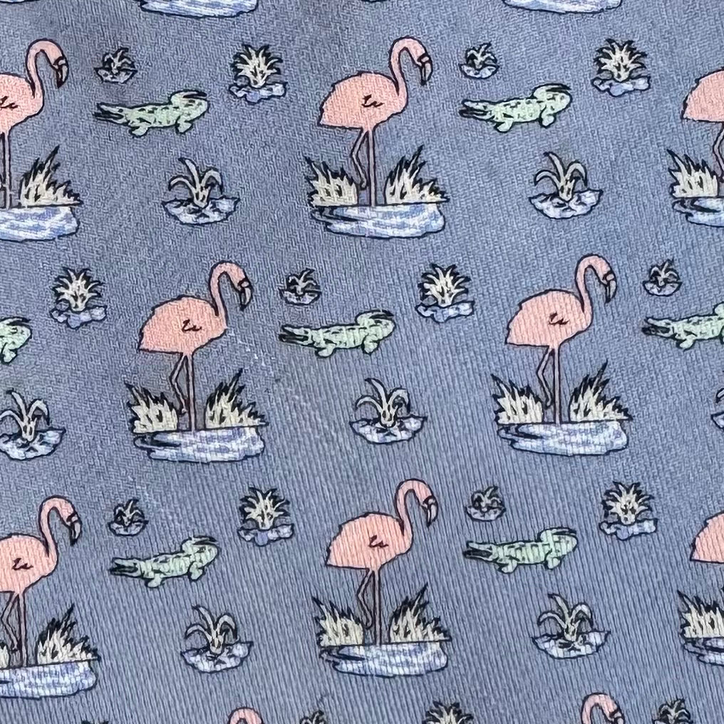Vineyard Vines Flamingo & Alligator Tie, Blue Mens