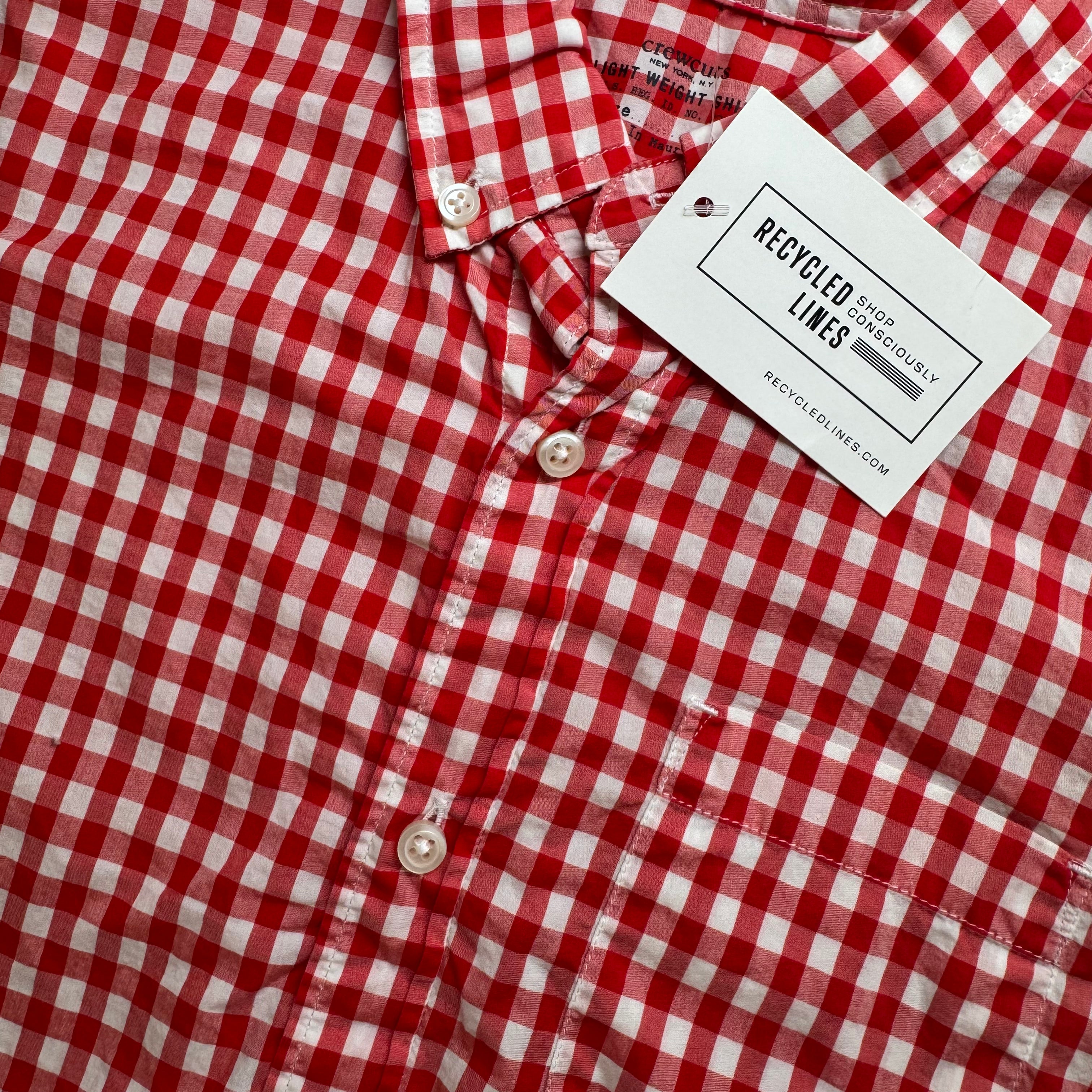 Crewcuts Button Down, Red/White Boys Size 10 in excellent condition — Recycled Lines, Fairfield CT | Premium Sustainable Consignment