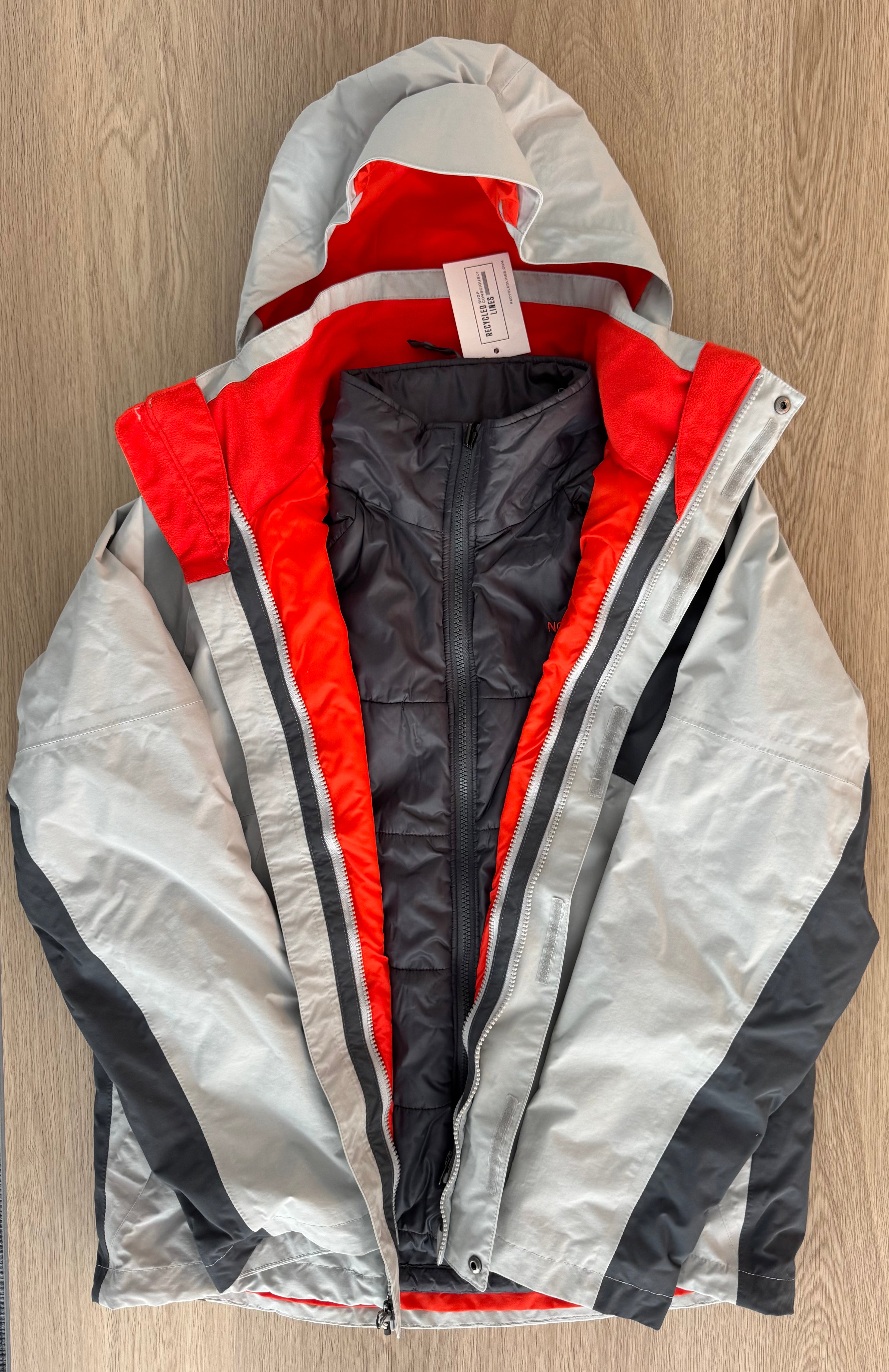 The North Face Shell Jacket and Puffer Fleece, Gray Mens Size M