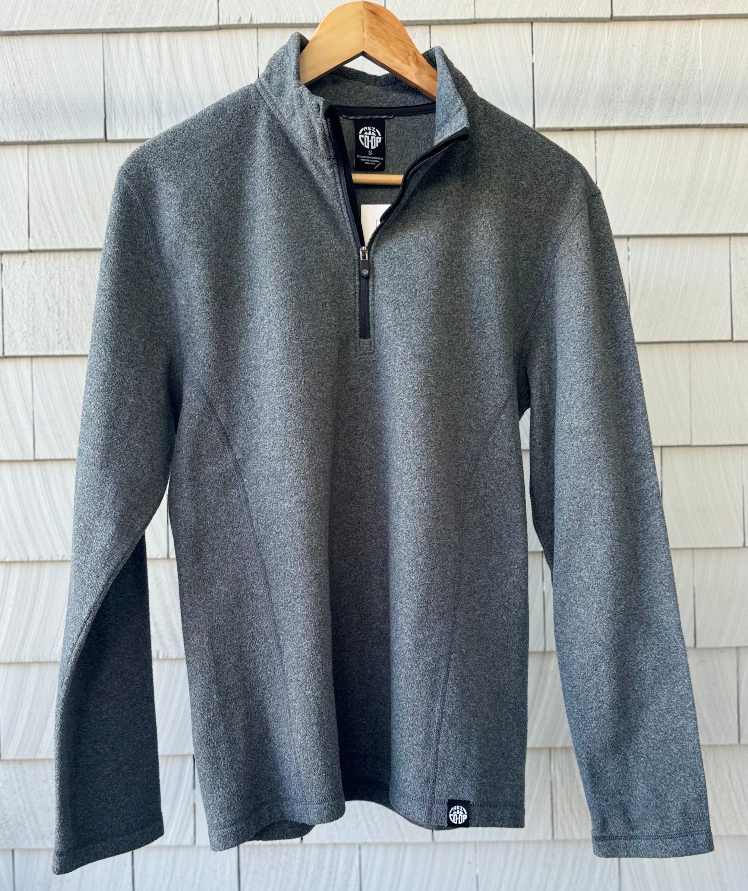 REI Co-Op Fleece 1/4 Zip Pullover, Gray Mens Size S