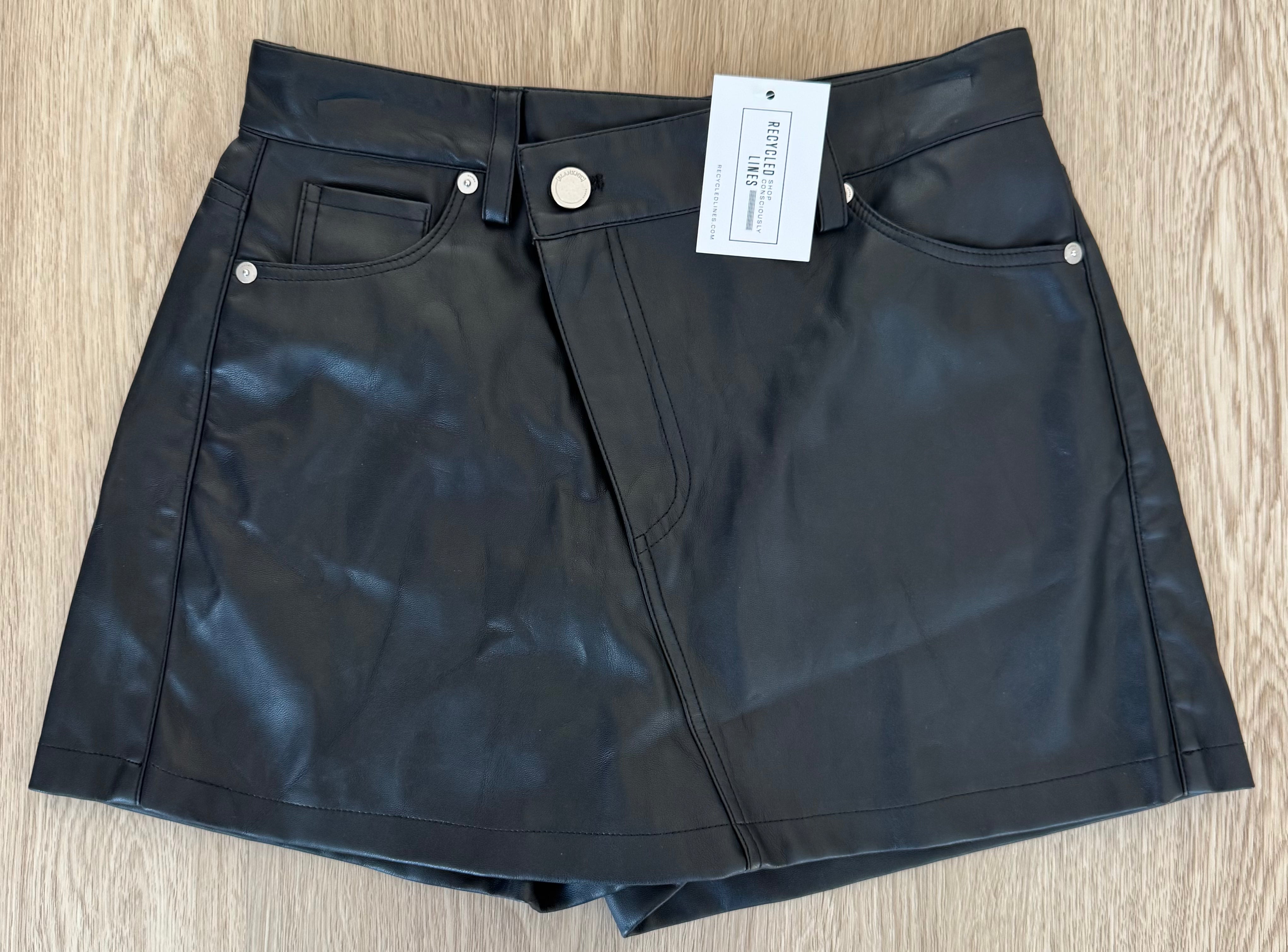 BlankNYC Faux Leather Skort, Black Womens Size 26