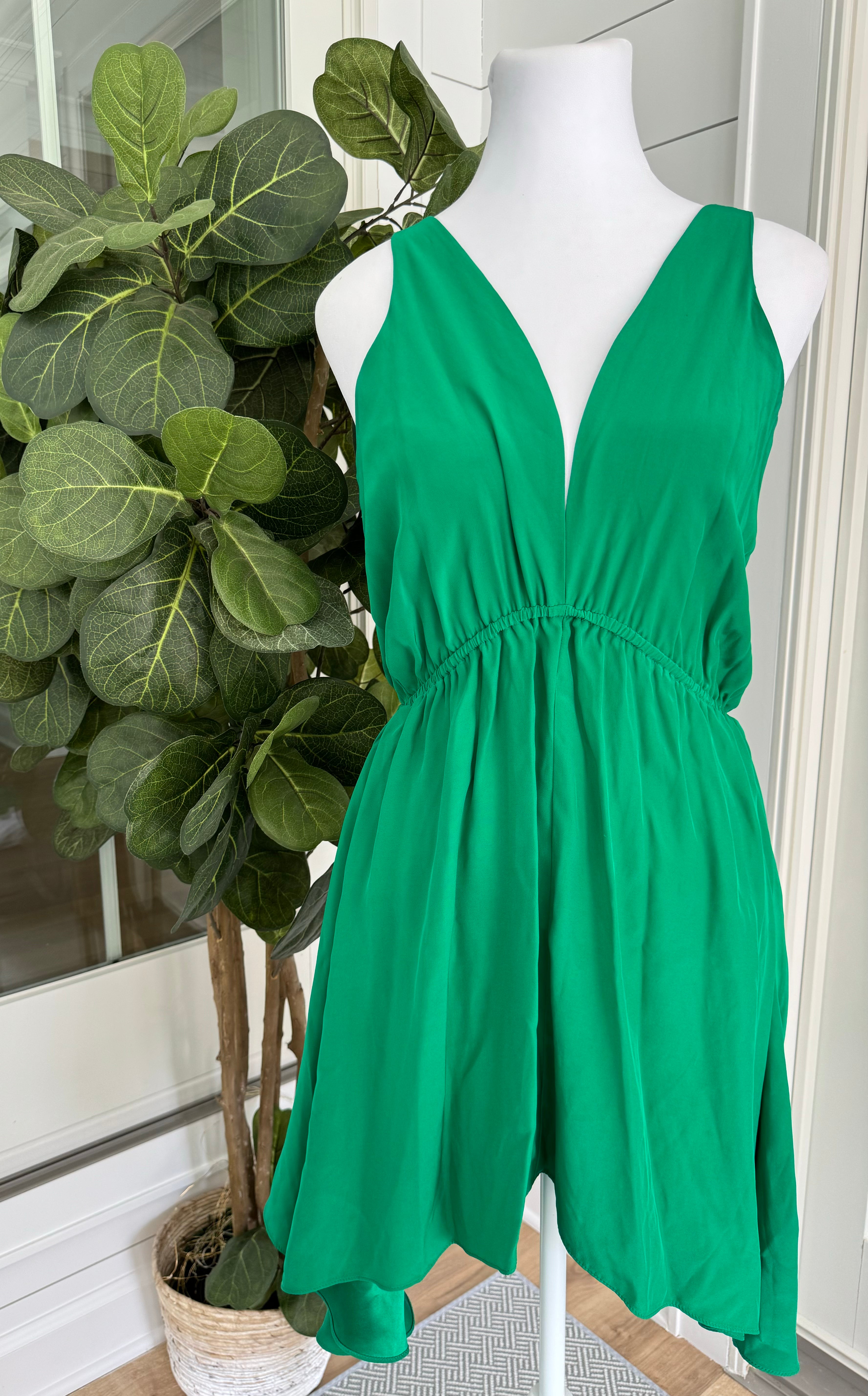 Jennifer Hope Mini Dress, Green Womens Size S