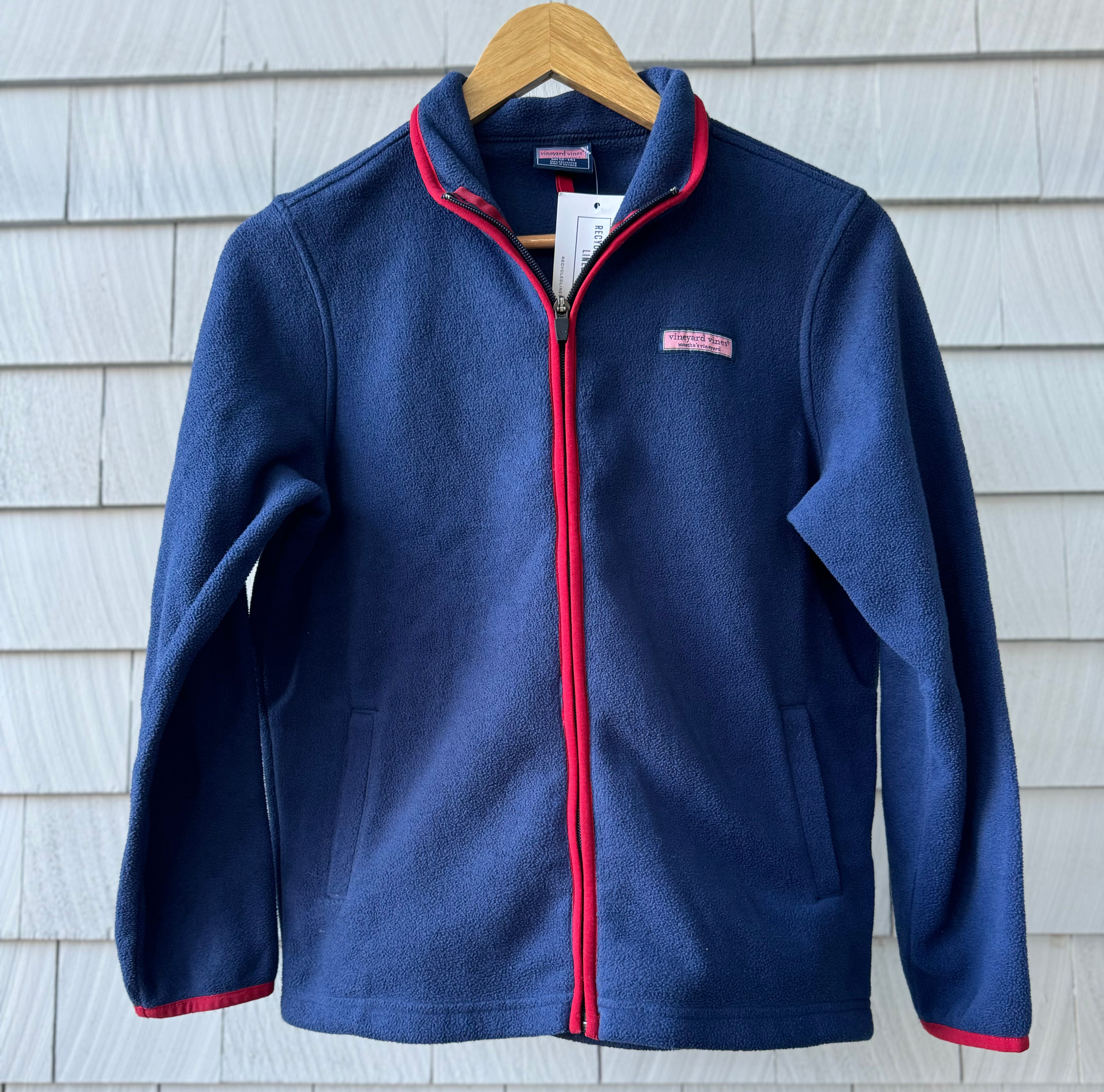 Vineyard Vines Fleece Jacket, Blue Boys Size M