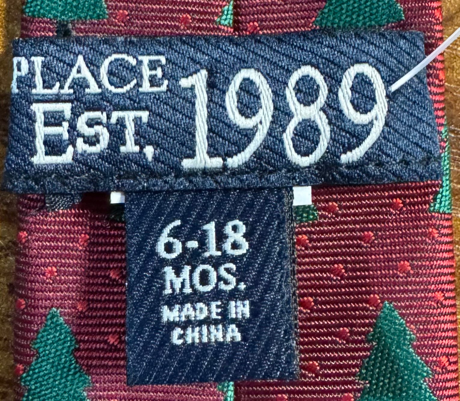 Children's Place Christmas Tree Tie, Red Boys