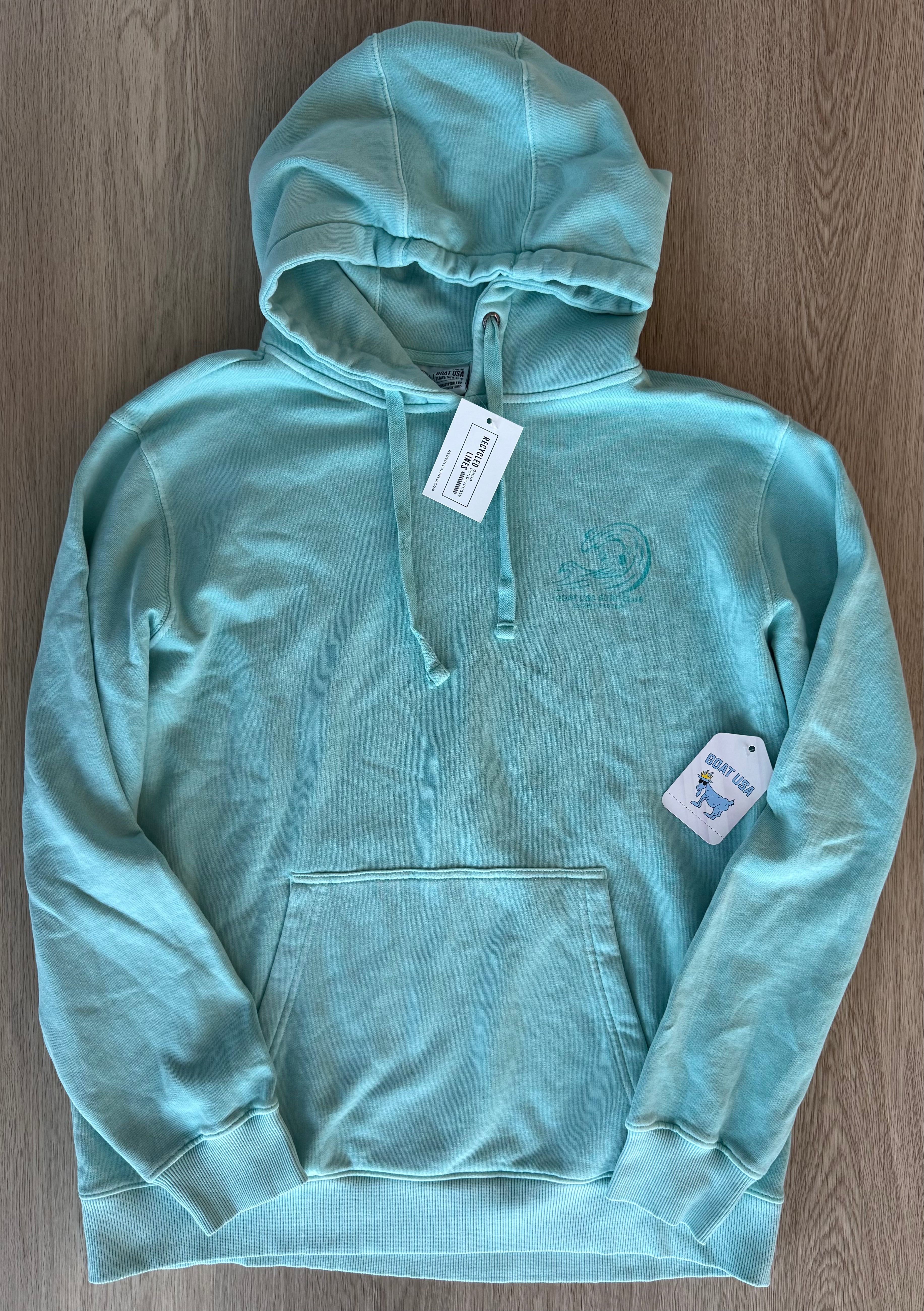 GOAT NWT Ride the Wave Sweatshirt, Aqua Mens Size L
