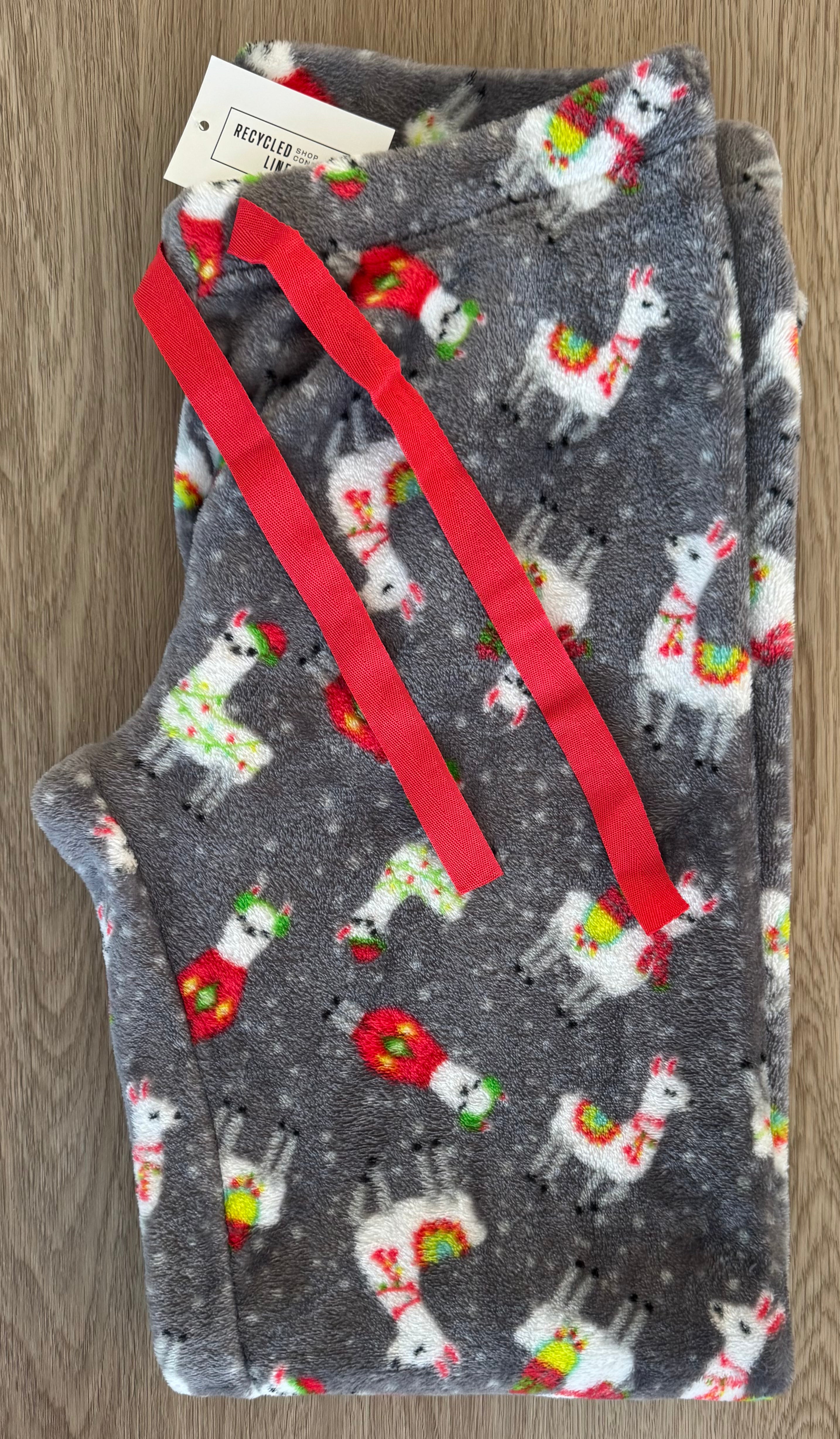 Nightfox Llama Pajama Pants, Gray Womens Size M