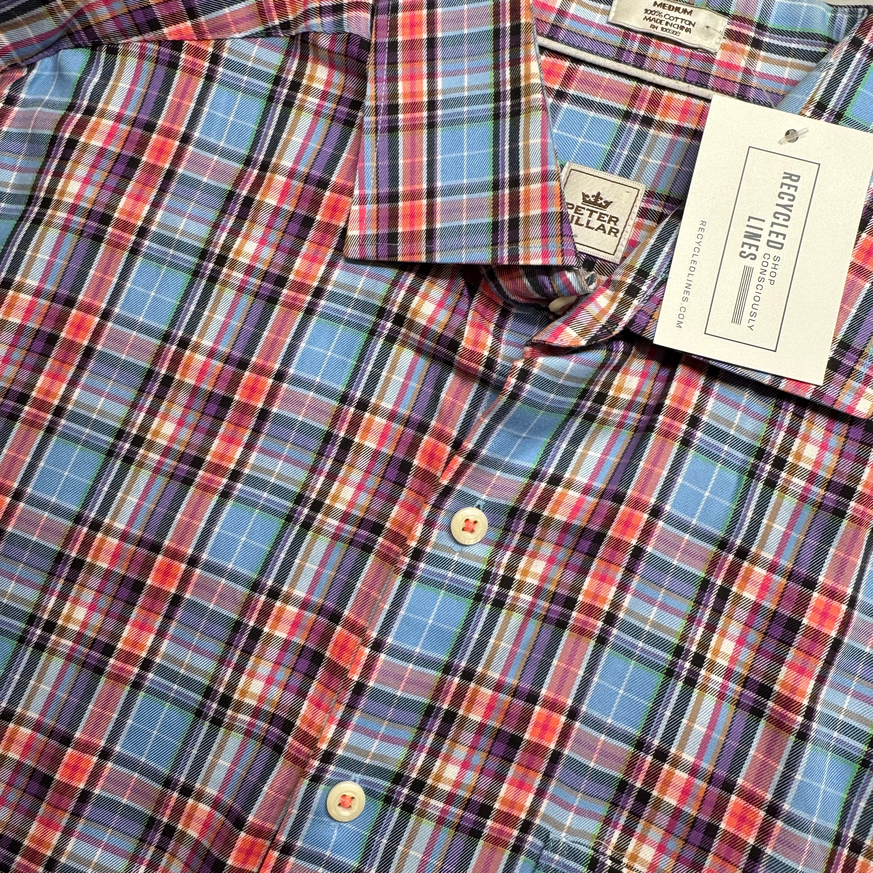 Peter Millar Button Down, Blue/Pink/Purple Mens Size M in excellent condition — Recycled Lines, Fairfield CT | Premium Sustainable Consignment