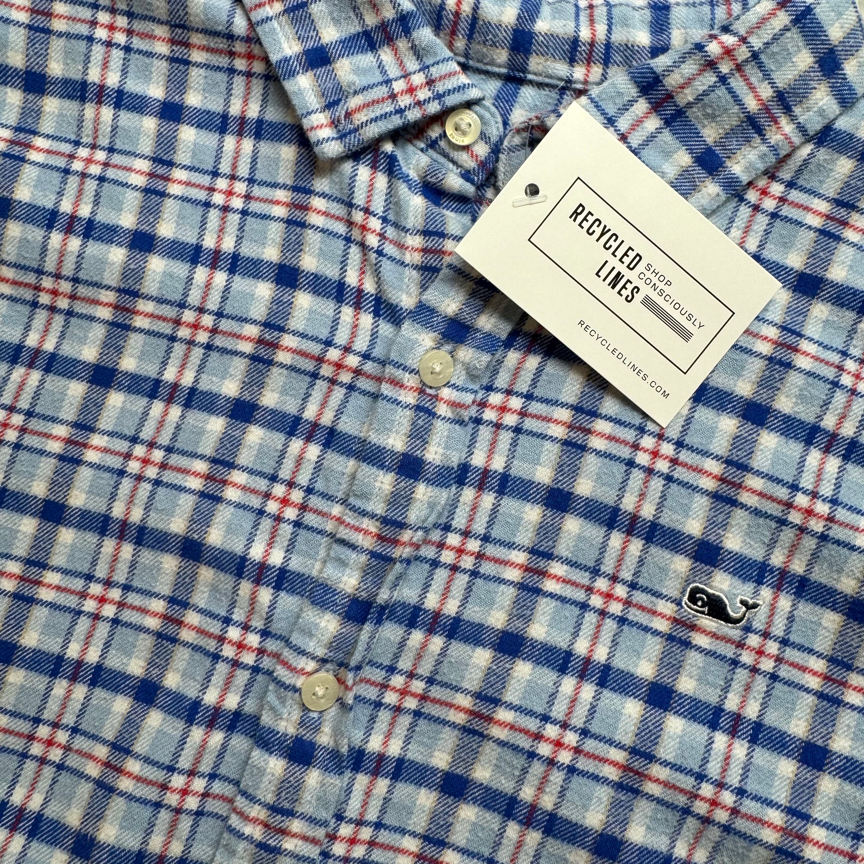 Vineyard Vines Flannel Button Down, RWB Boys Size L (16) in excellent condition — Recycled Lines, Fairfield CT | Premium Sustainable Consignment