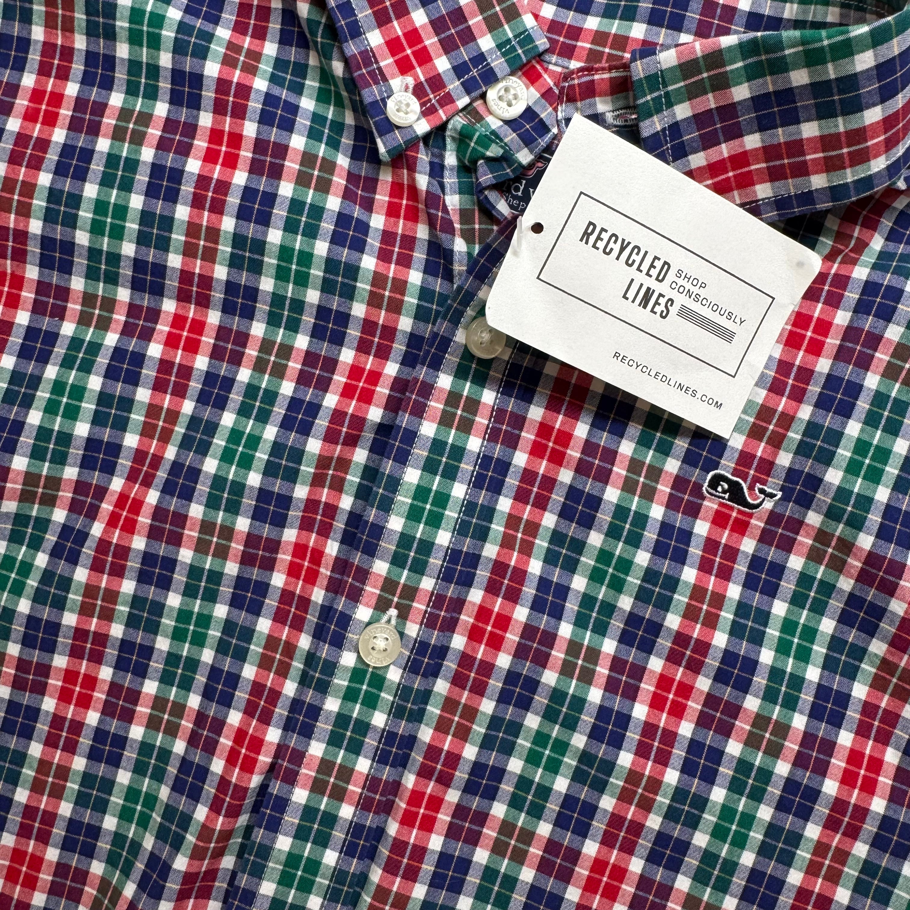 Vineyard Vines Button Down, Multi Plaid Boys Size S (8/10) in excellent condition — Recycled Lines, Fairfield CT | Premium Sustainable Consignment