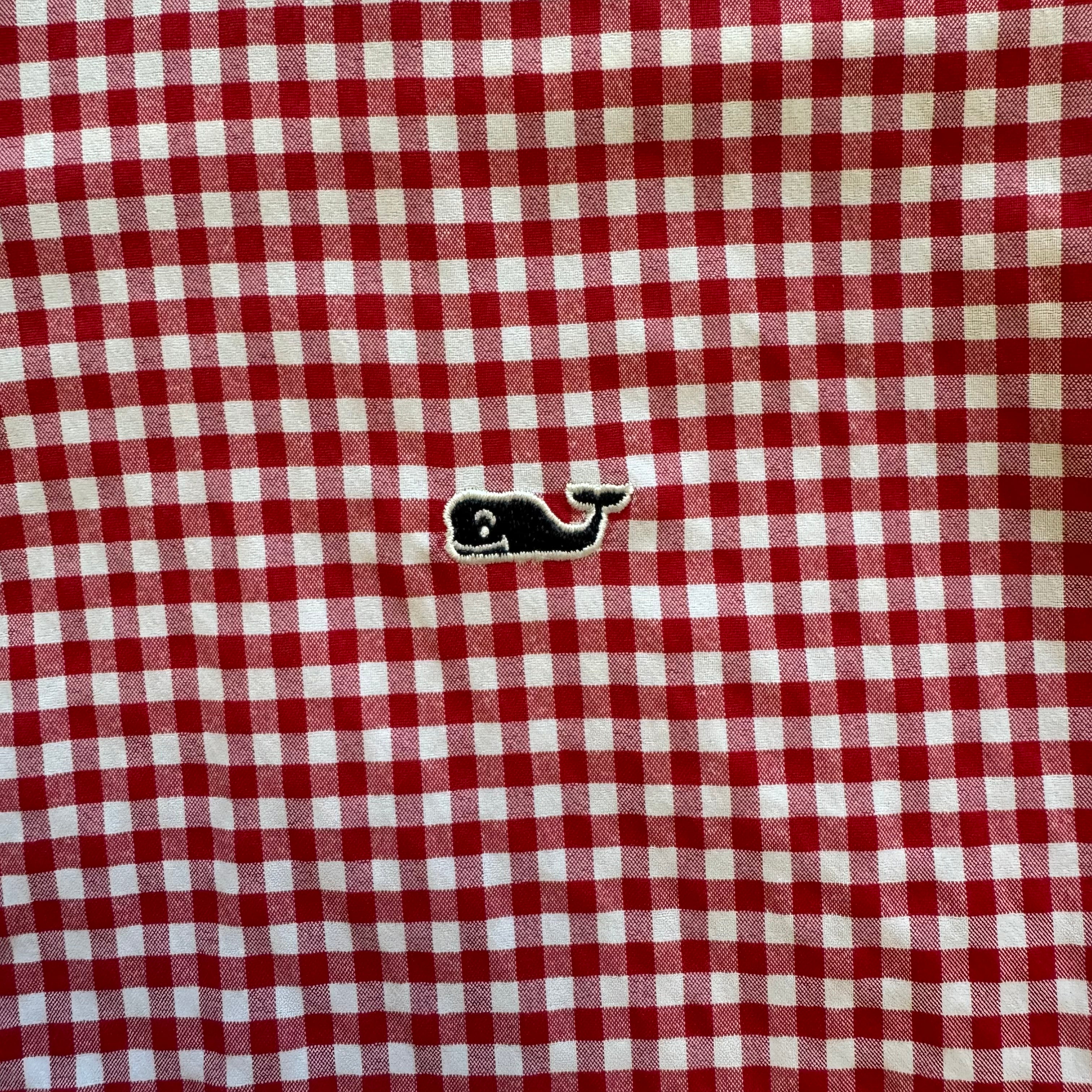 Vineyard Vines Button Down, Red Plaid Boys Size M