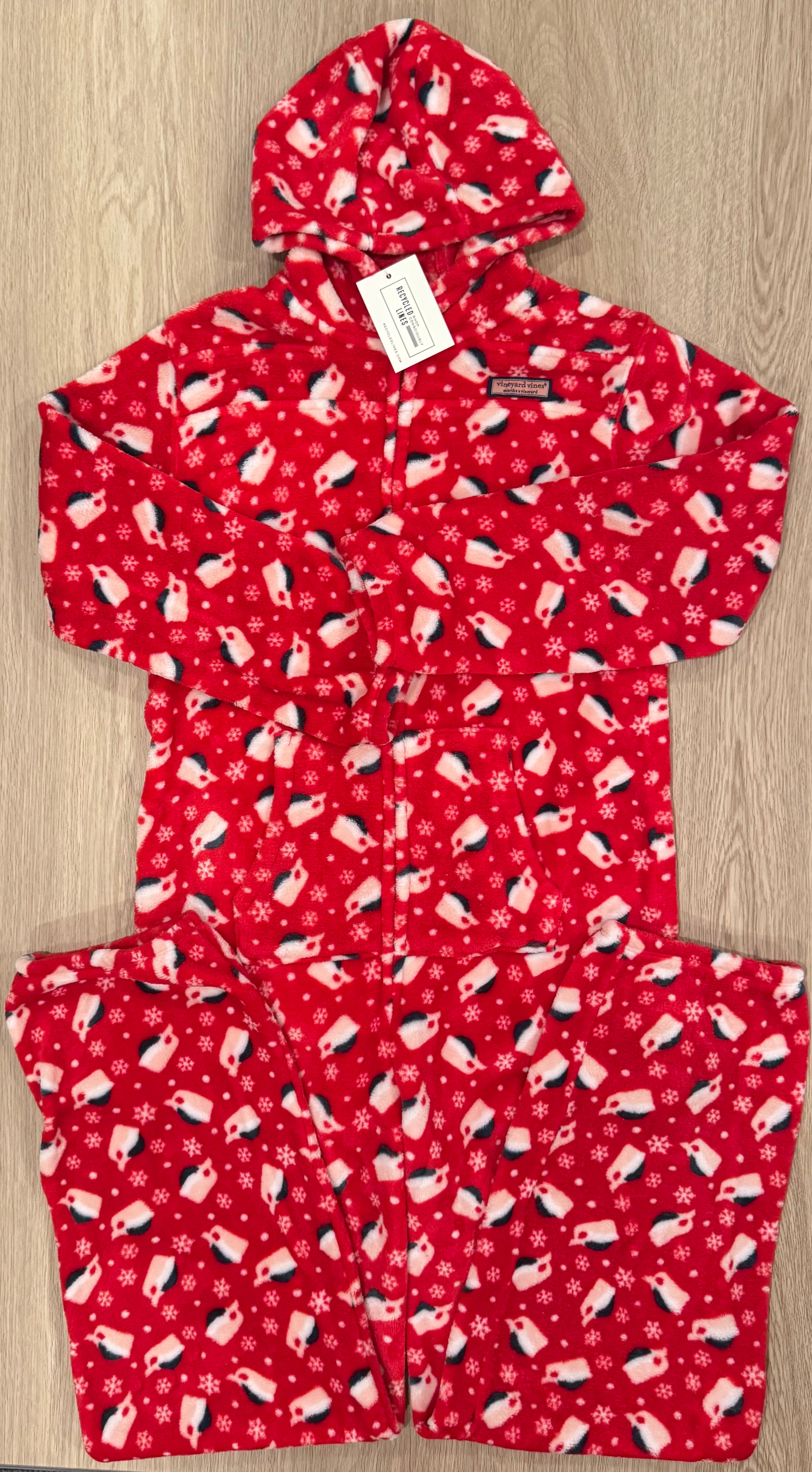 Vineyard Vines Onesie Santa Pajamas, Red Boys Size XL (18)