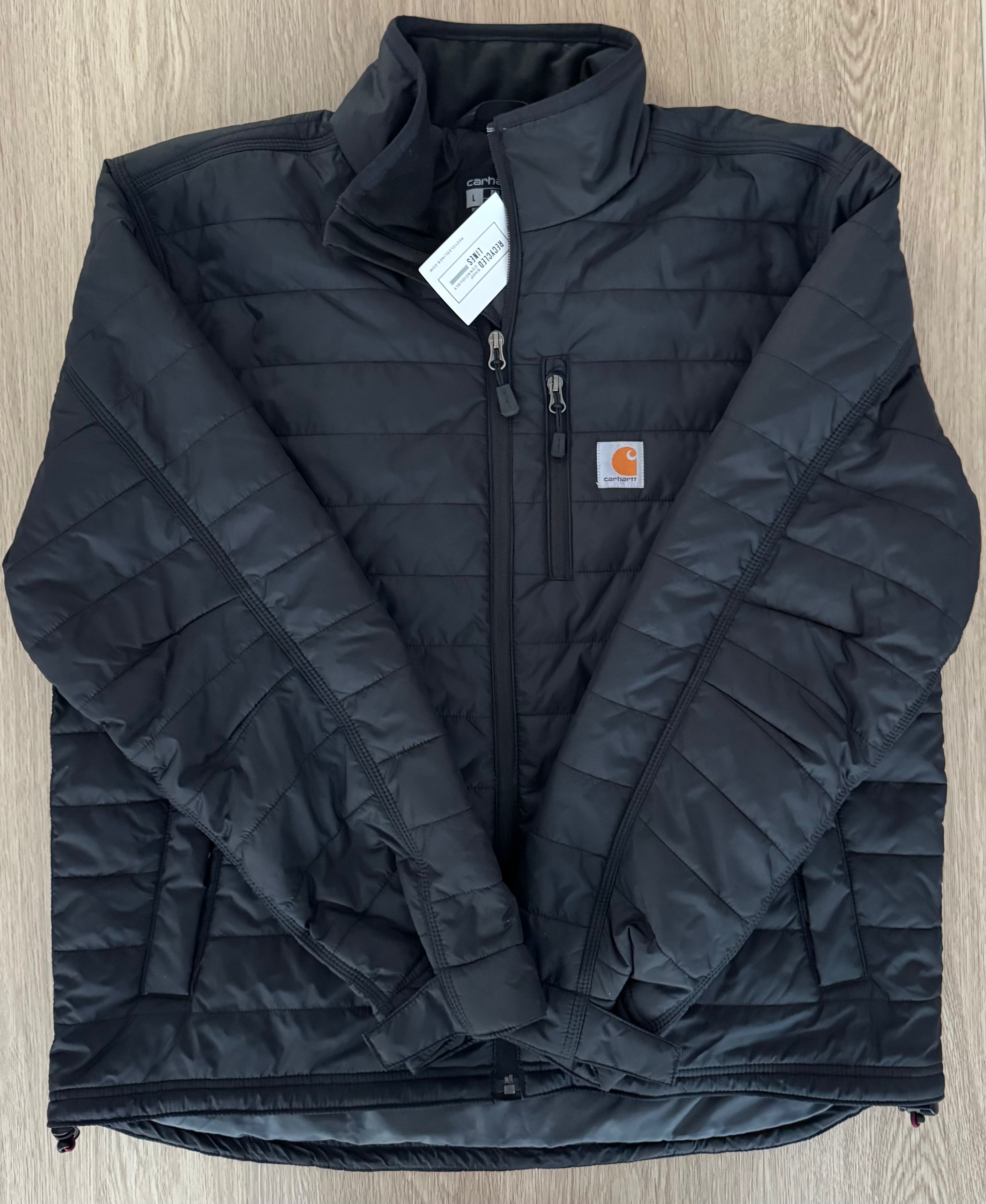 Carhartt Puffer Jacket, Black Mens Size L