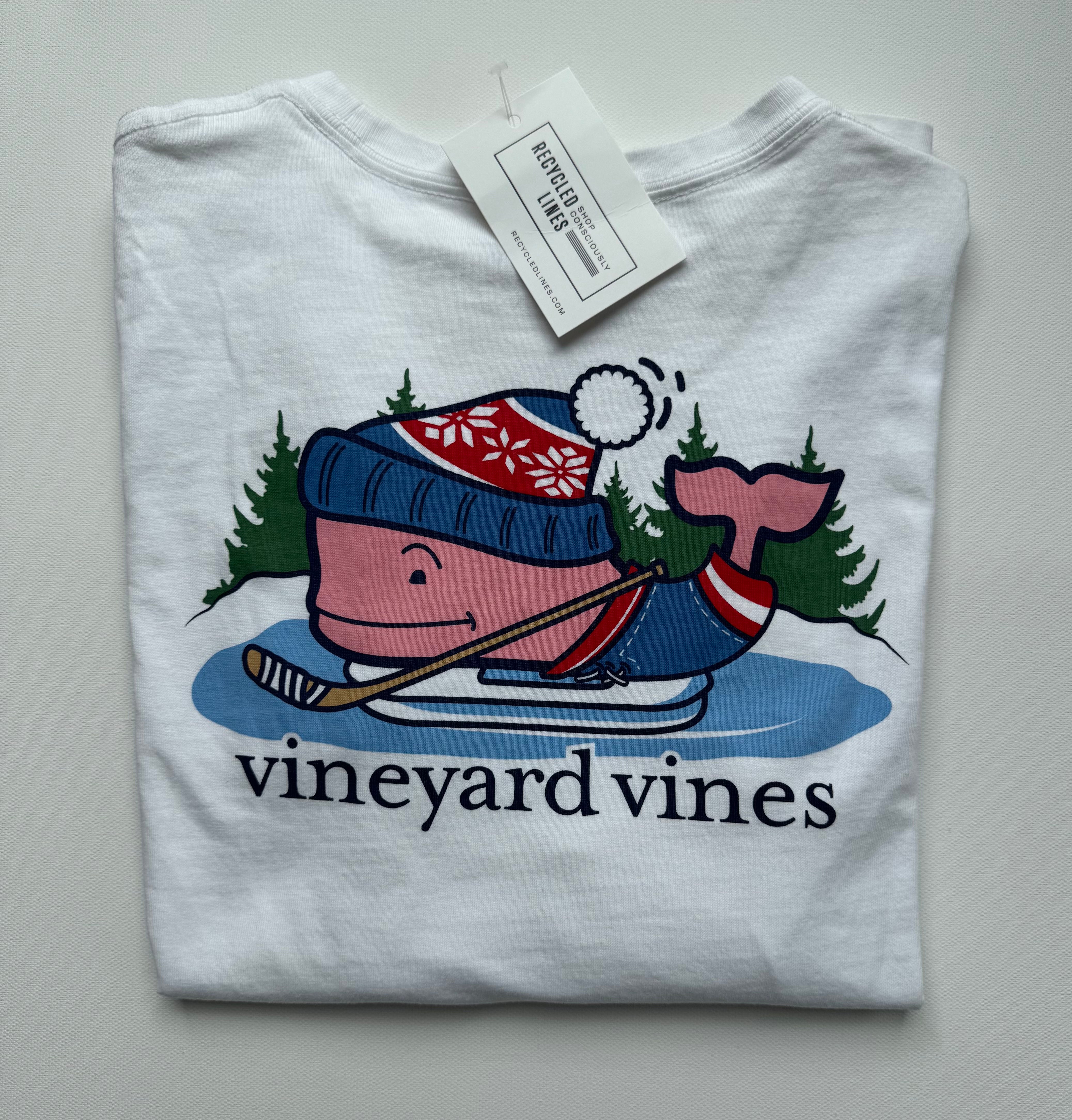 Vineyard Vines Hockey Shirt, White Boys Size M (12/14)