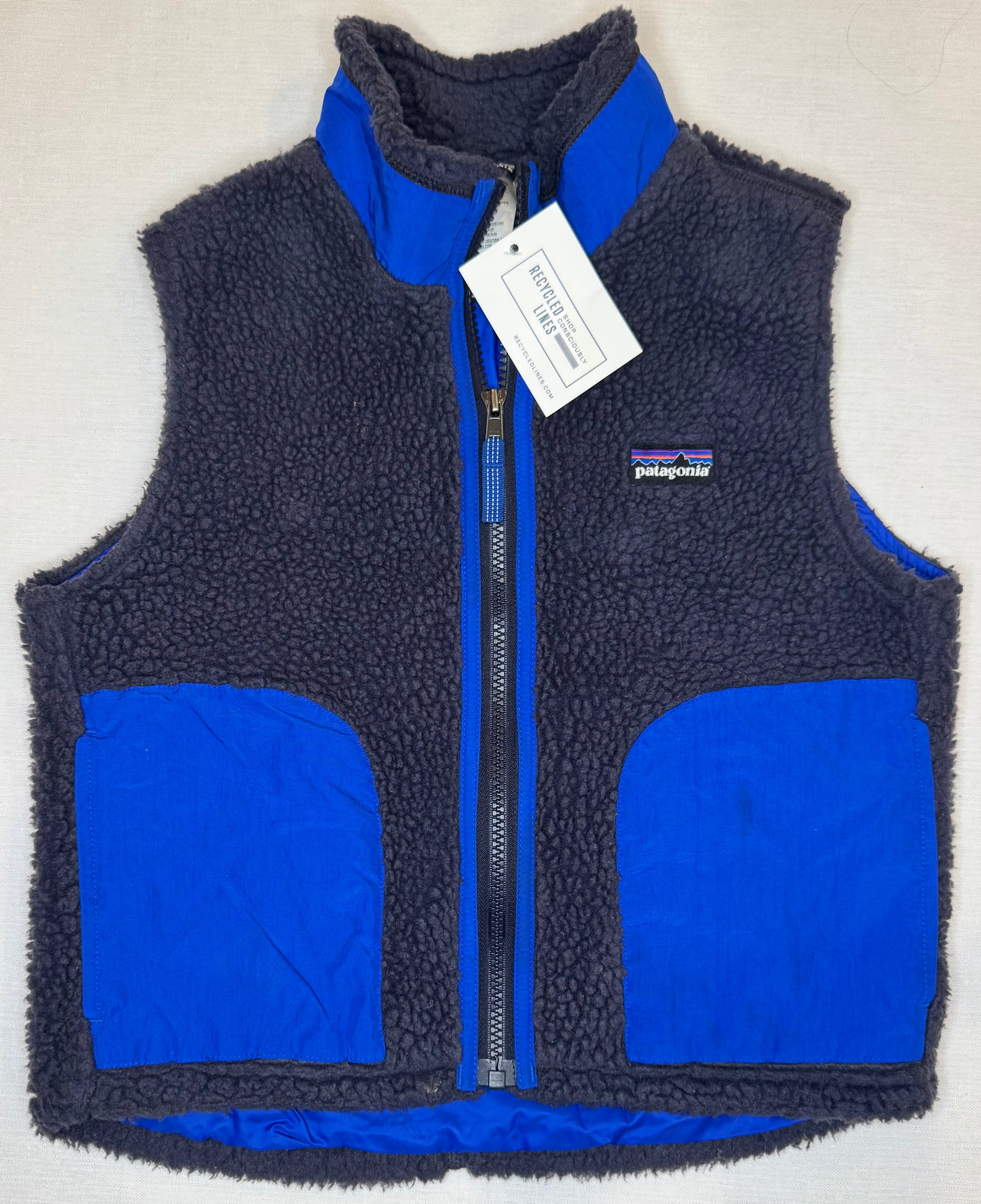 Patagonia Sherpa Vest, Navy/Blue Boys Size S