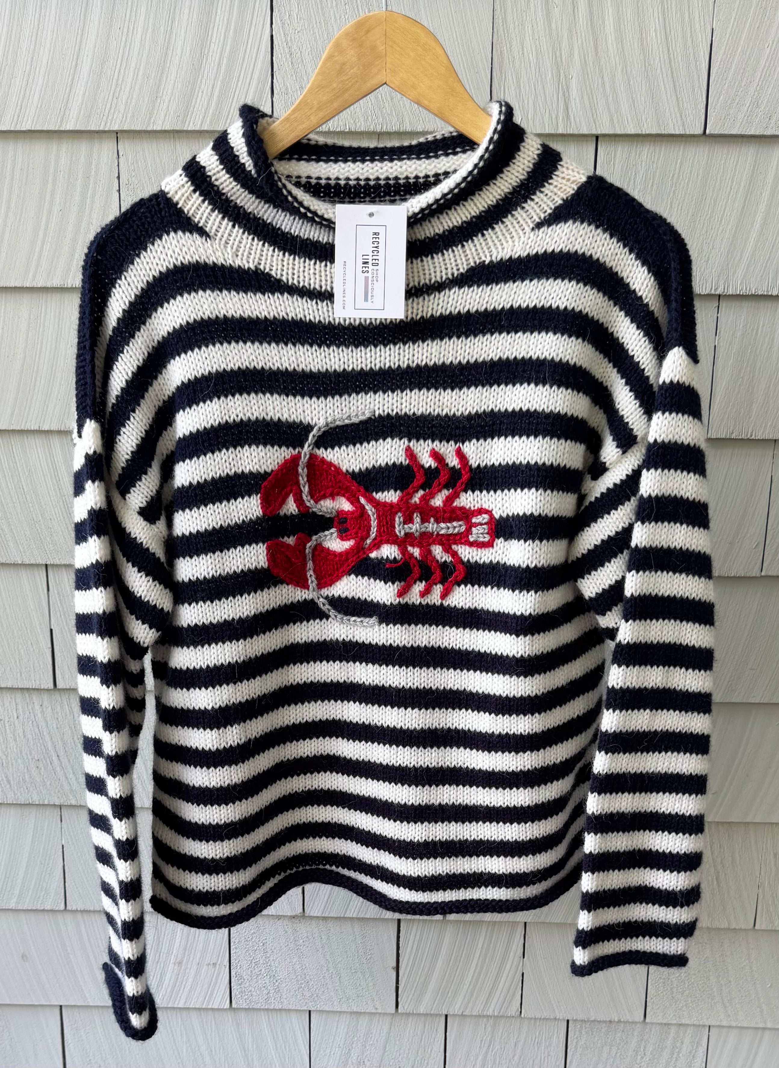Mexicali Blues NWOT Striped Lobster Sweater, RWB Womens Size XS