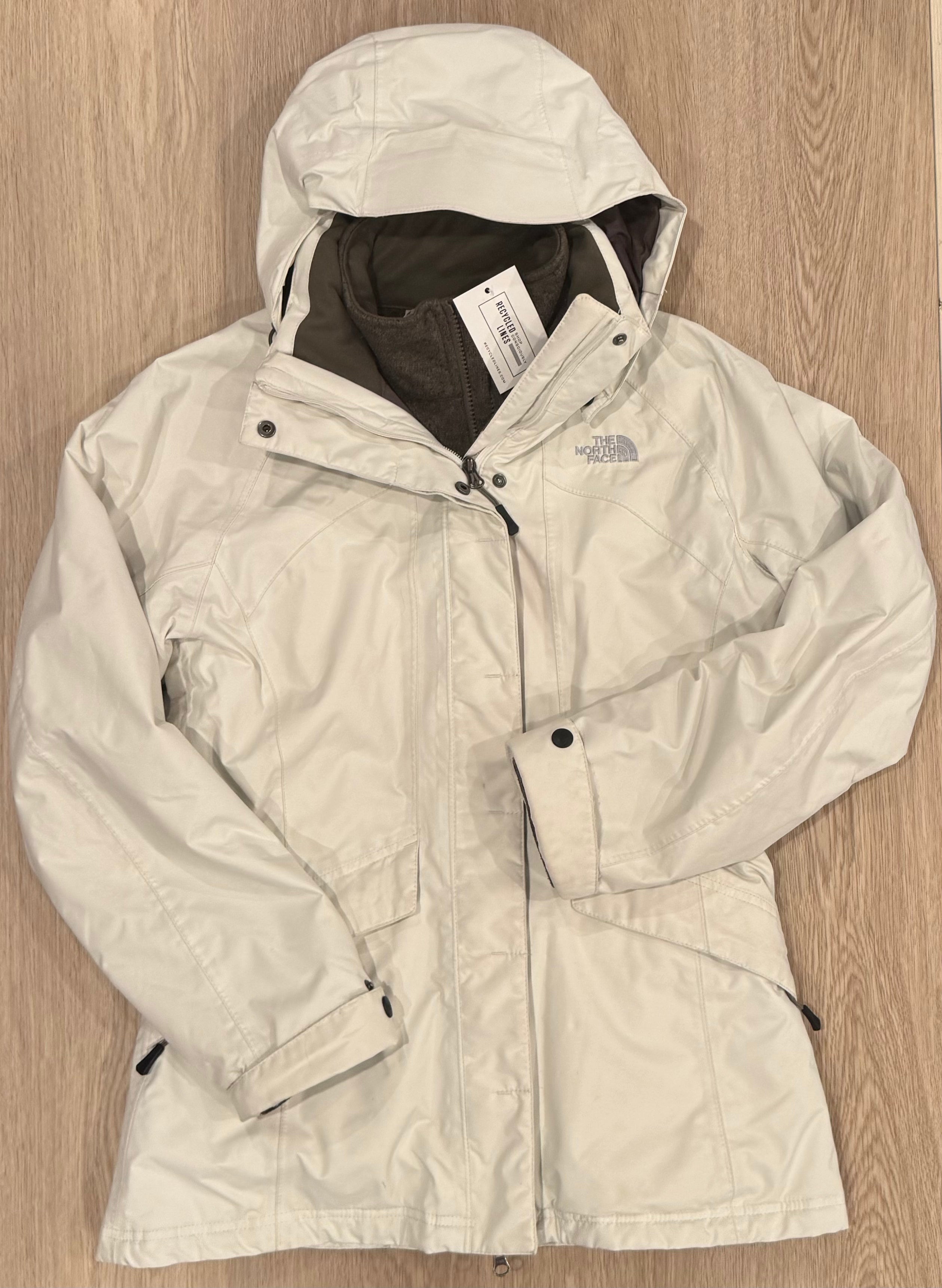 The North Face Ski Jacket with Fleece Jacket, Cream/Taupe Womens Size M